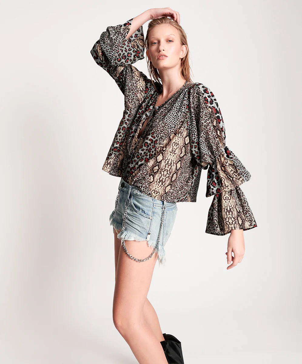 OneTeaspoon WOMENS PUNK PYTHON SOPHISTICATED SAVAGE TOP - Image 3