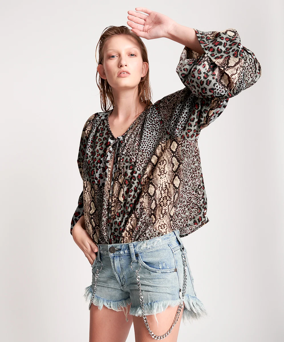 OneTeaspoon WOMENS PUNK PYTHON SOPHISTICATED SAVAGE TOP - Image 5