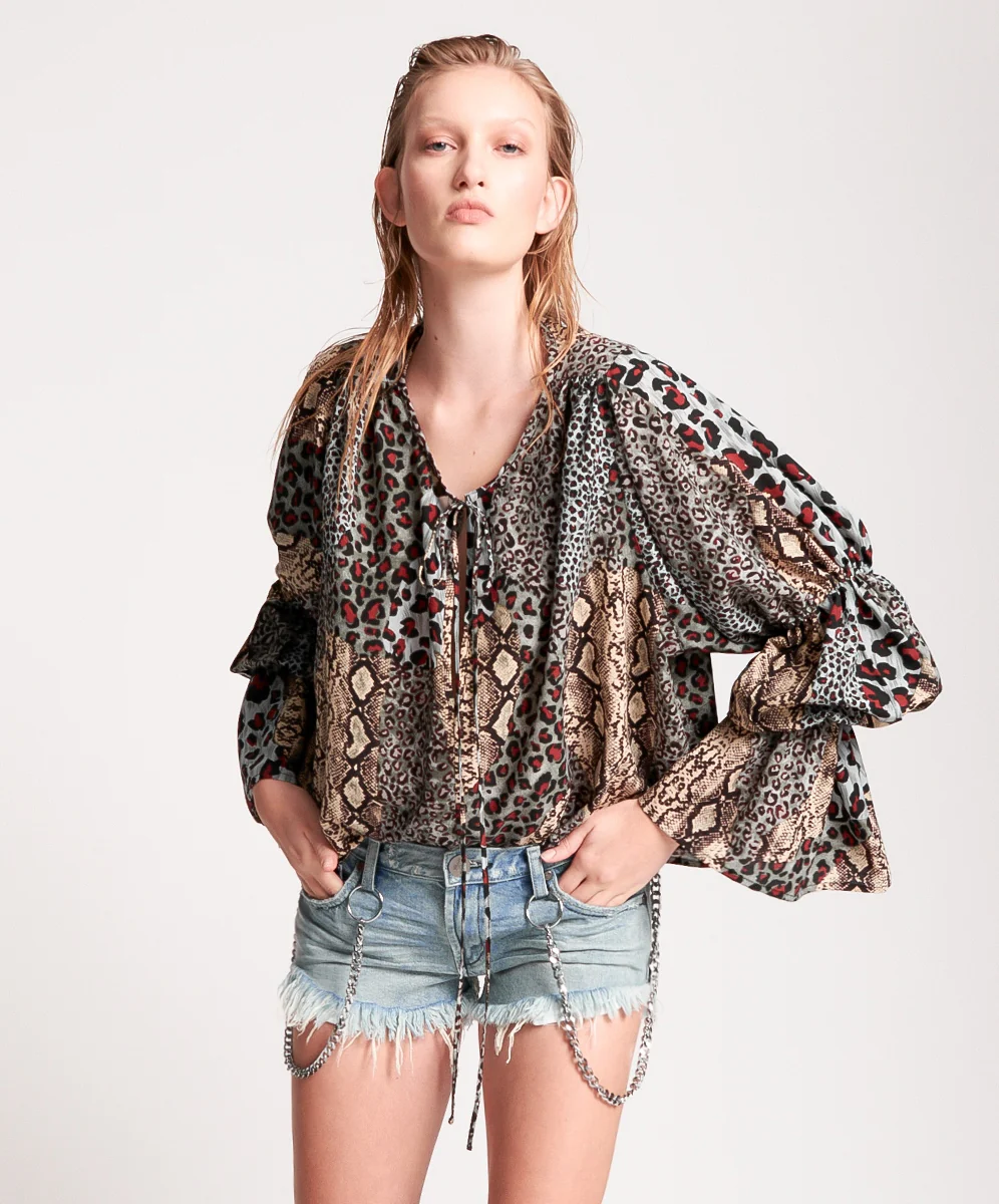 OneTeaspoon WOMENS PUNK PYTHON SOPHISTICATED SAVAGE TOP - Image 6