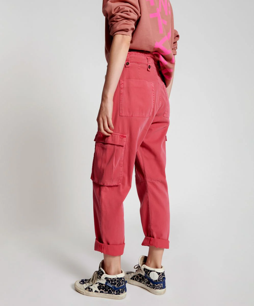 OneTeaspoon Womens Red Envy Cargo Safari Mid Waist Relaxed Pant - Red Envy - Image 10