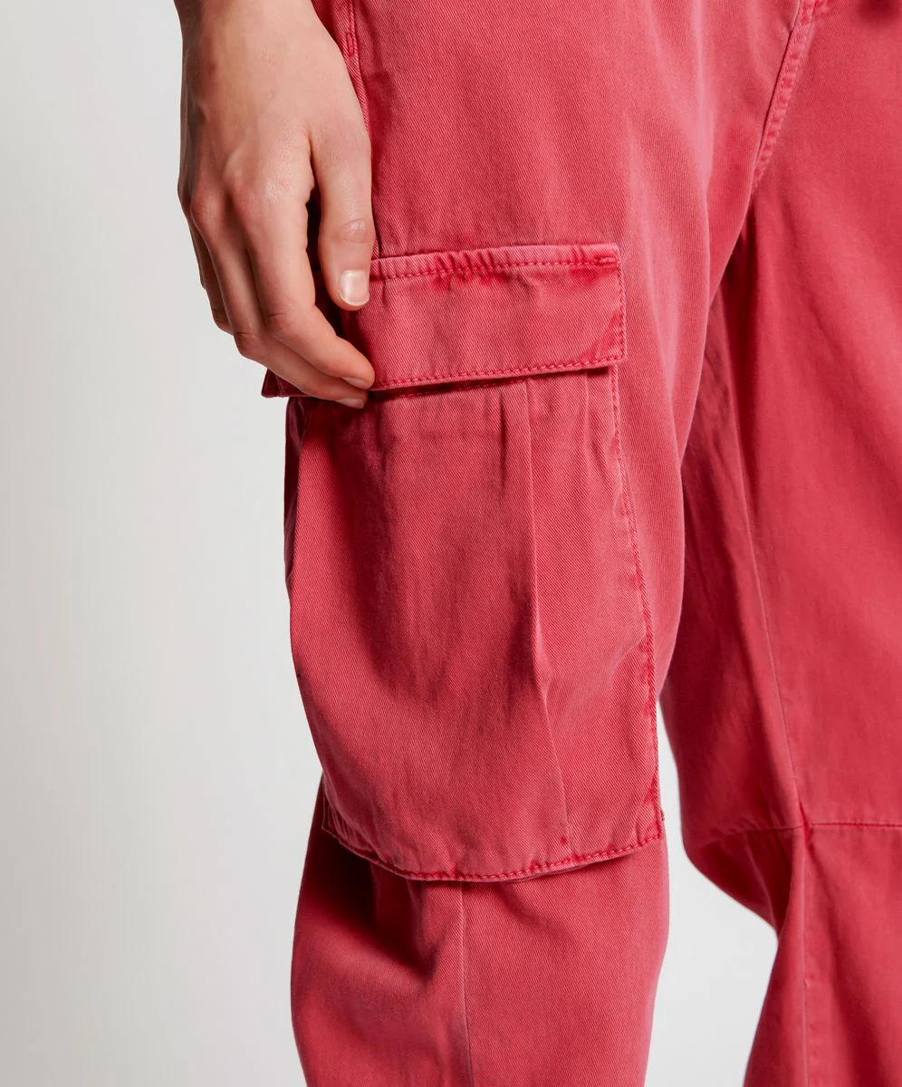 OneTeaspoon Womens Red Envy Cargo Safari Mid Waist Relaxed Pant - Red Envy - Image 11