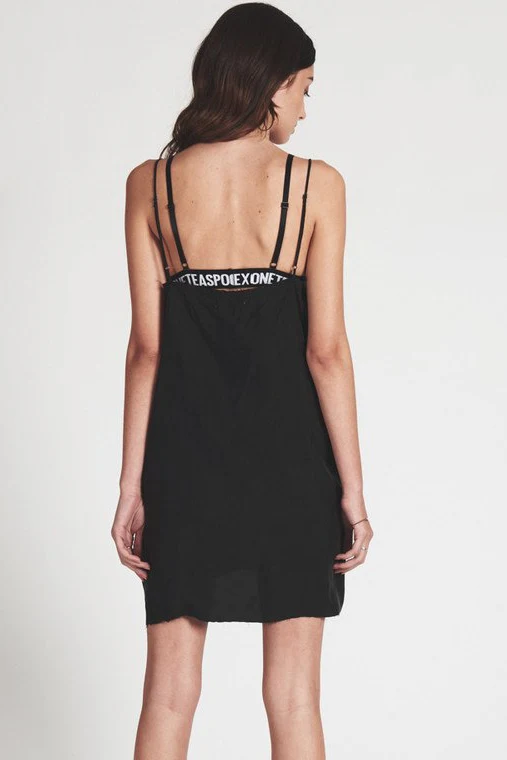 OneTeaspoon WOMENS RINGLEADER SLIP DRESS MATTE BLACK - Image 4