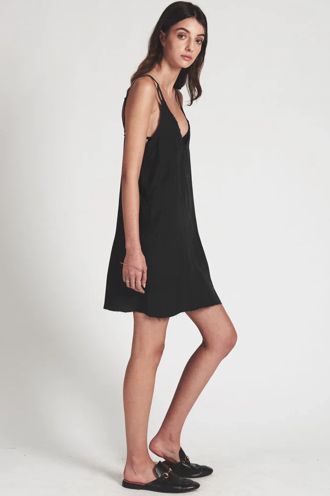 OneTeaspoon WOMENS RINGLEADER SLIP DRESS MATTE BLACK - Image 5