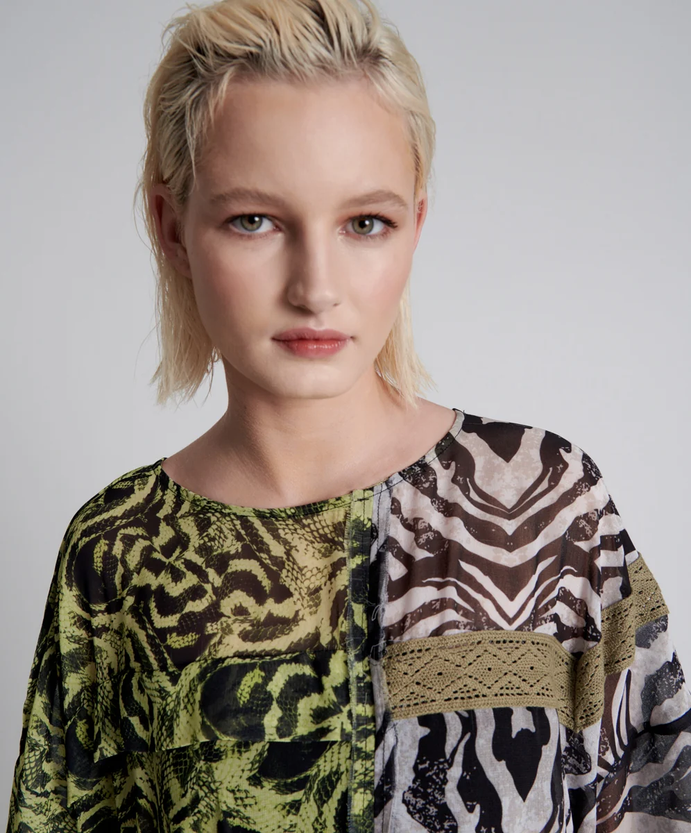 ONETEASPOON Womens Savannah Wanderer Asymmetric Dress Animal Print - Image 2