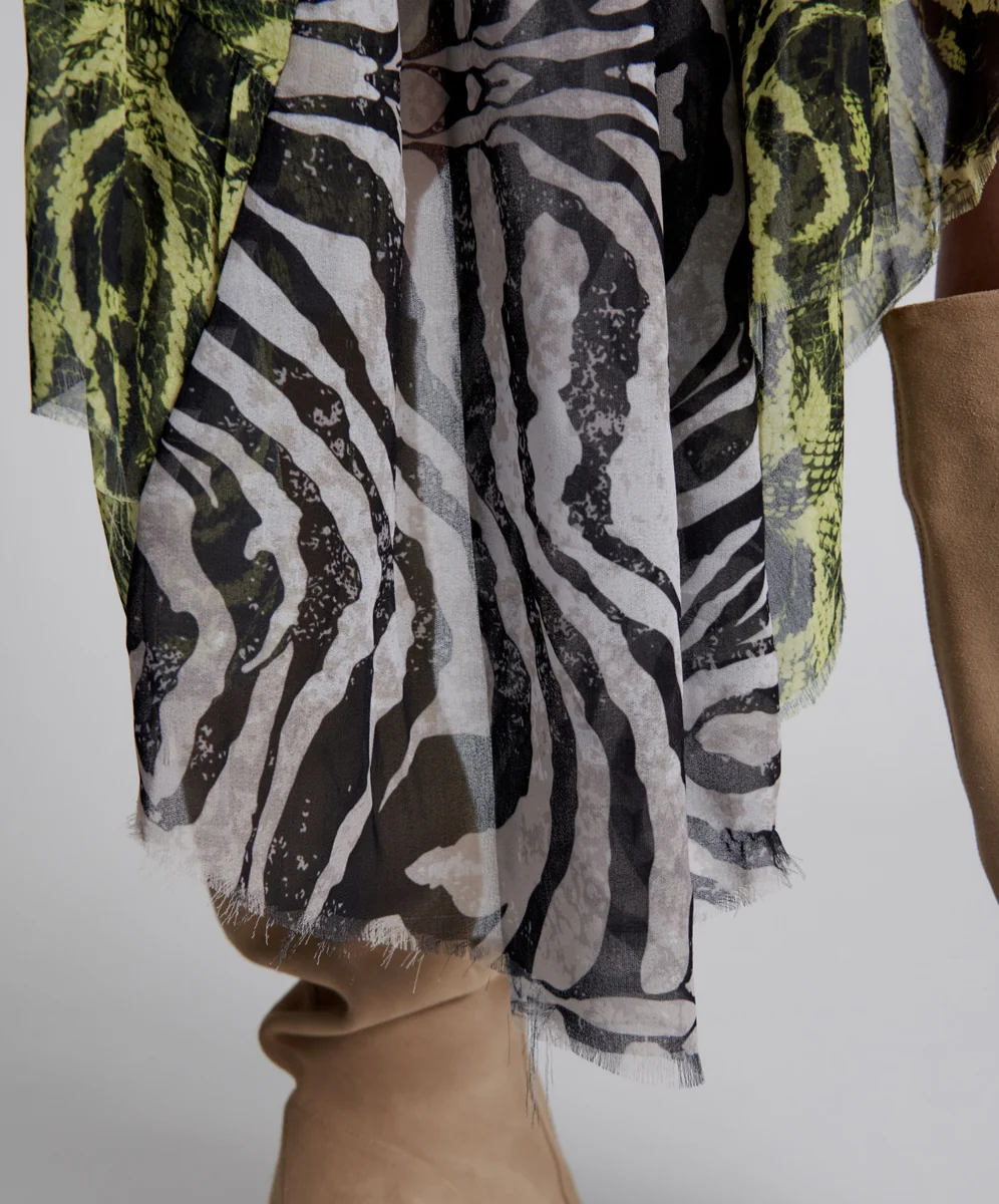 ONETEASPOON Womens Savannah Wanderer Asymmetric Dress Animal Print - Image 3