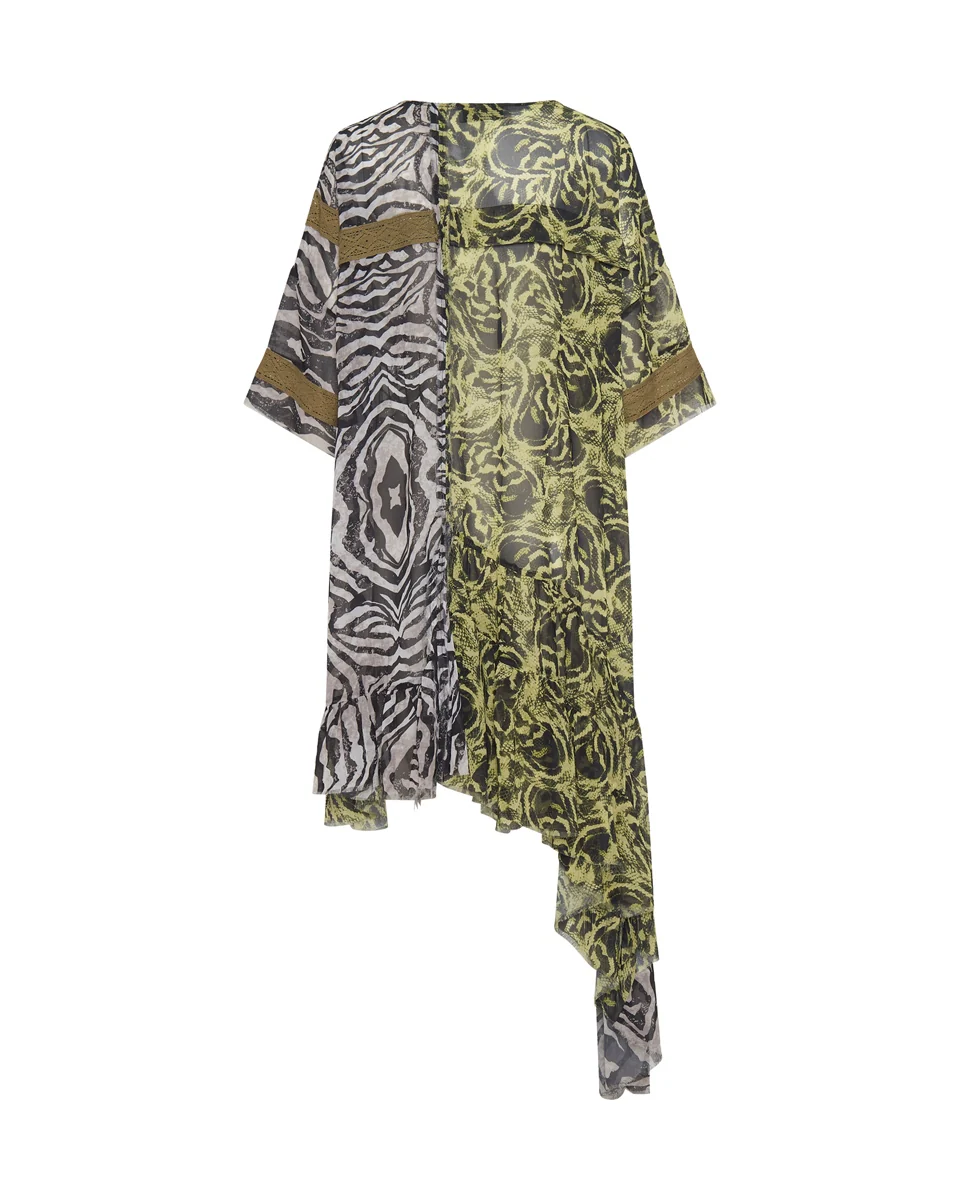 ONETEASPOON Womens Savannah Wanderer Asymmetric Dress Animal Print - Image 8