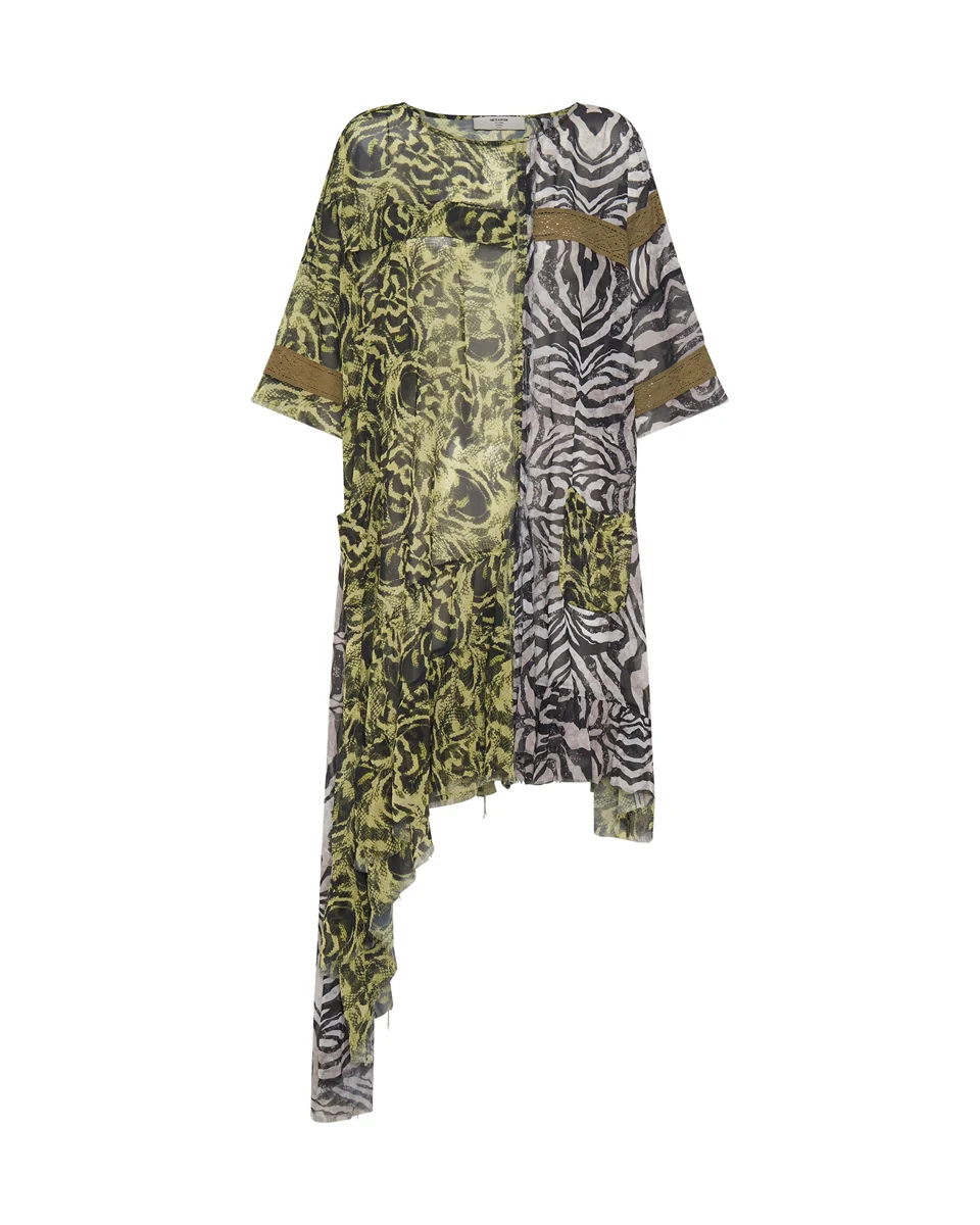 ONETEASPOON Womens Savannah Wanderer Asymmetric Dress Animal Print - Image 9
