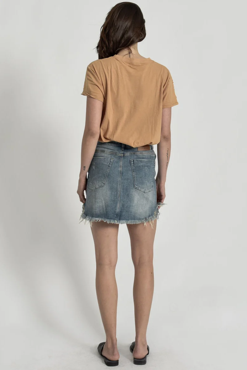 OneTeaspoon WOMENS STORM BOY STRETCH 2020 MINI HIGH WAIST DENIM SKIRT - Image 5