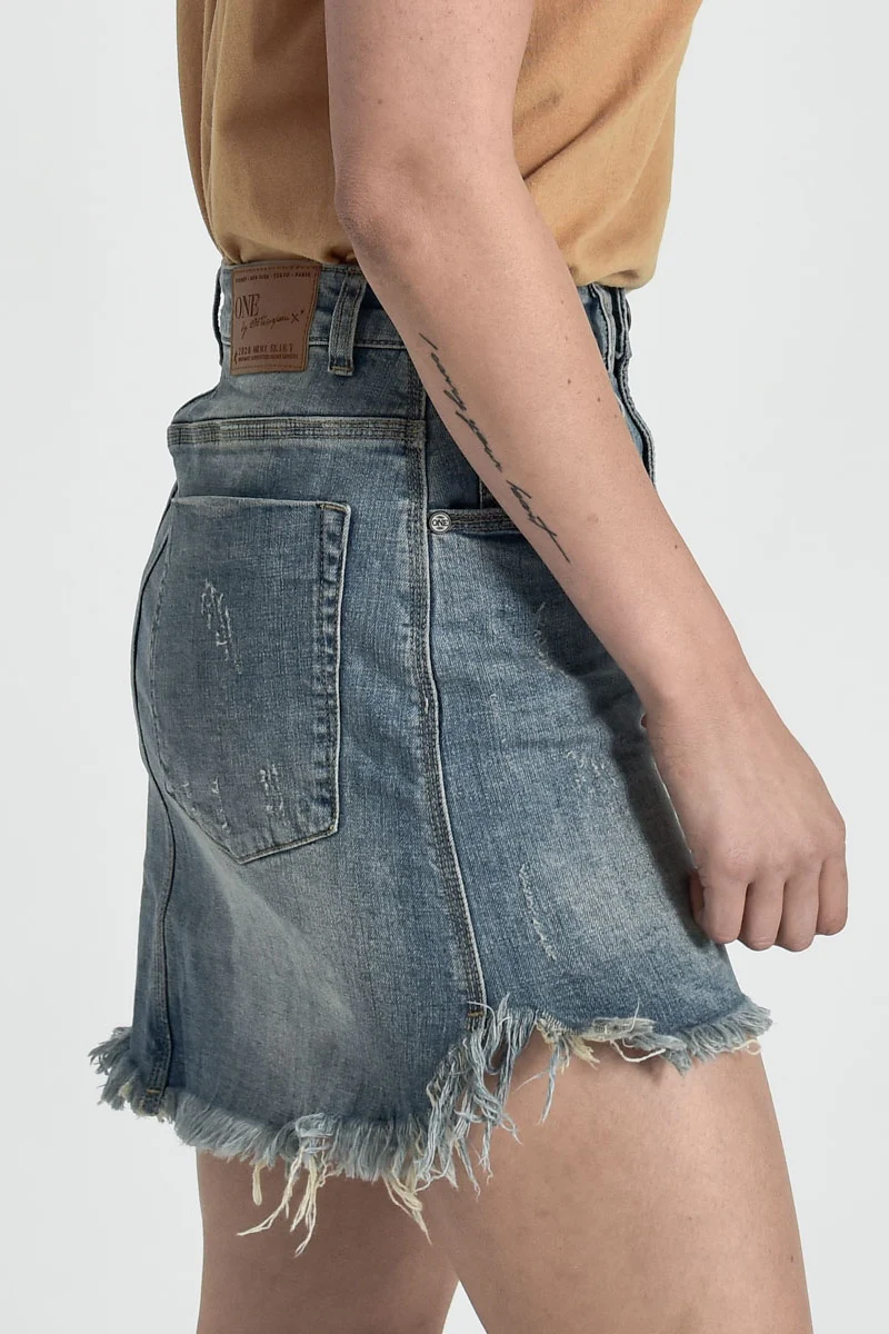 OneTeaspoon WOMENS STORM BOY STRETCH 2020 MINI HIGH WAIST DENIM SKIRT - Image 6