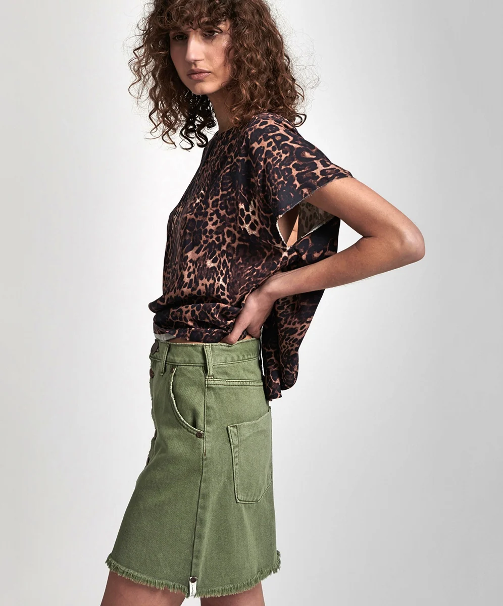 OneTeaspoon WOMENS SUPER KHAKI VIPER HIGH WAIST SKIRT - Image 3