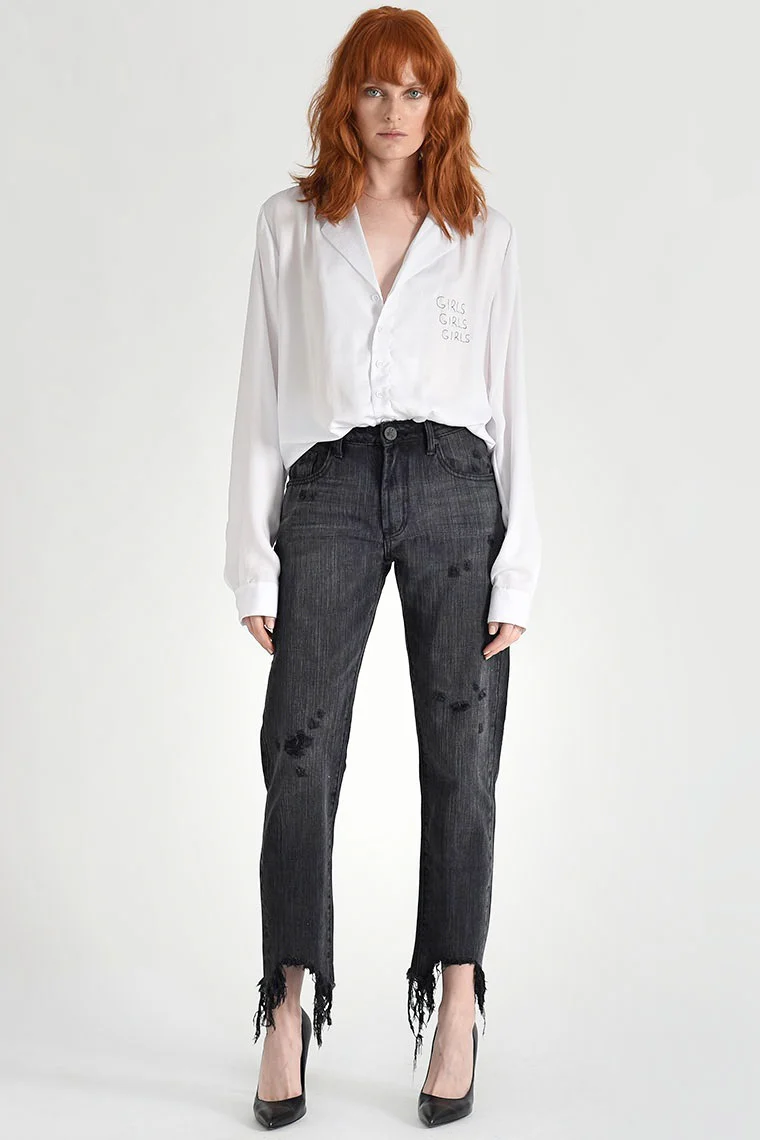 OneTeaspoon WOMENS VOLCANIC AWESOME BAGGIES HIGH WAIST STRAIGHT LEG JEANS - Image 2