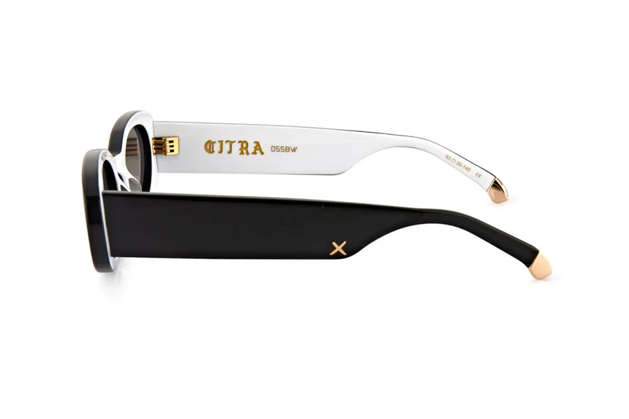 OSCAR & FRANK Citra Sunglasses Gloss Black/ White - Image 4