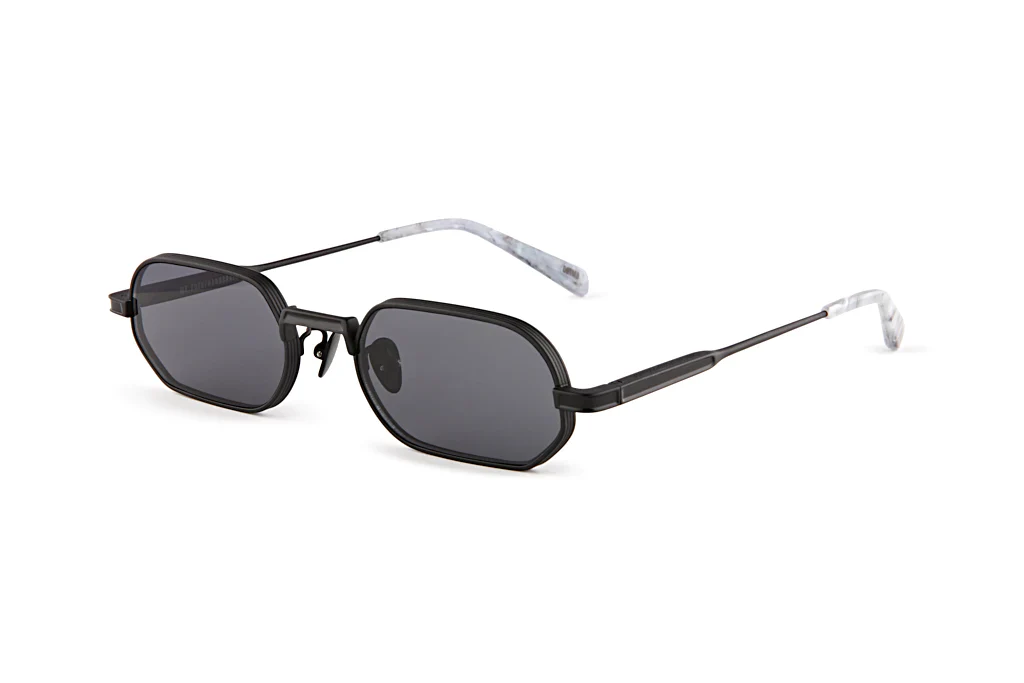 OSCAR & FRANK Mr Zuzu Sunglasses  Matte Black Titanium / Grey Lens - Image 3