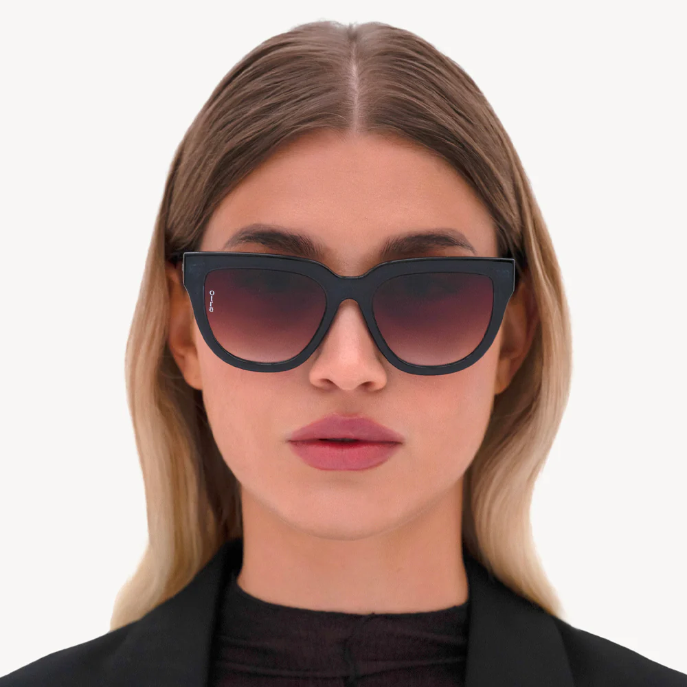 OTRA EYEWEAR Mara Sunglasses - Transparent Navy/ Brown Fade - Image 2