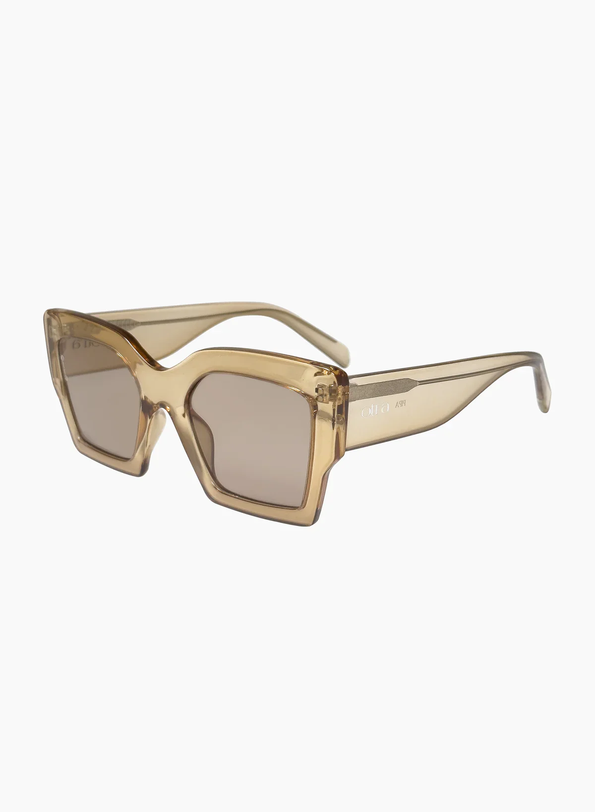 OTRA EYEWEAR Pipa Sunglasses- Transparent Gold/ Brown - Image 3
