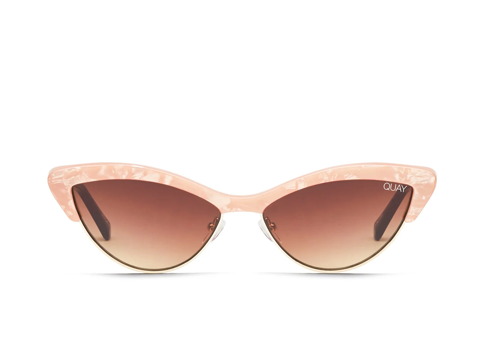 Quay Australia ALL NIGHT	PEACH PEARL / BROWN LENS SUNGLASSES - Image 3