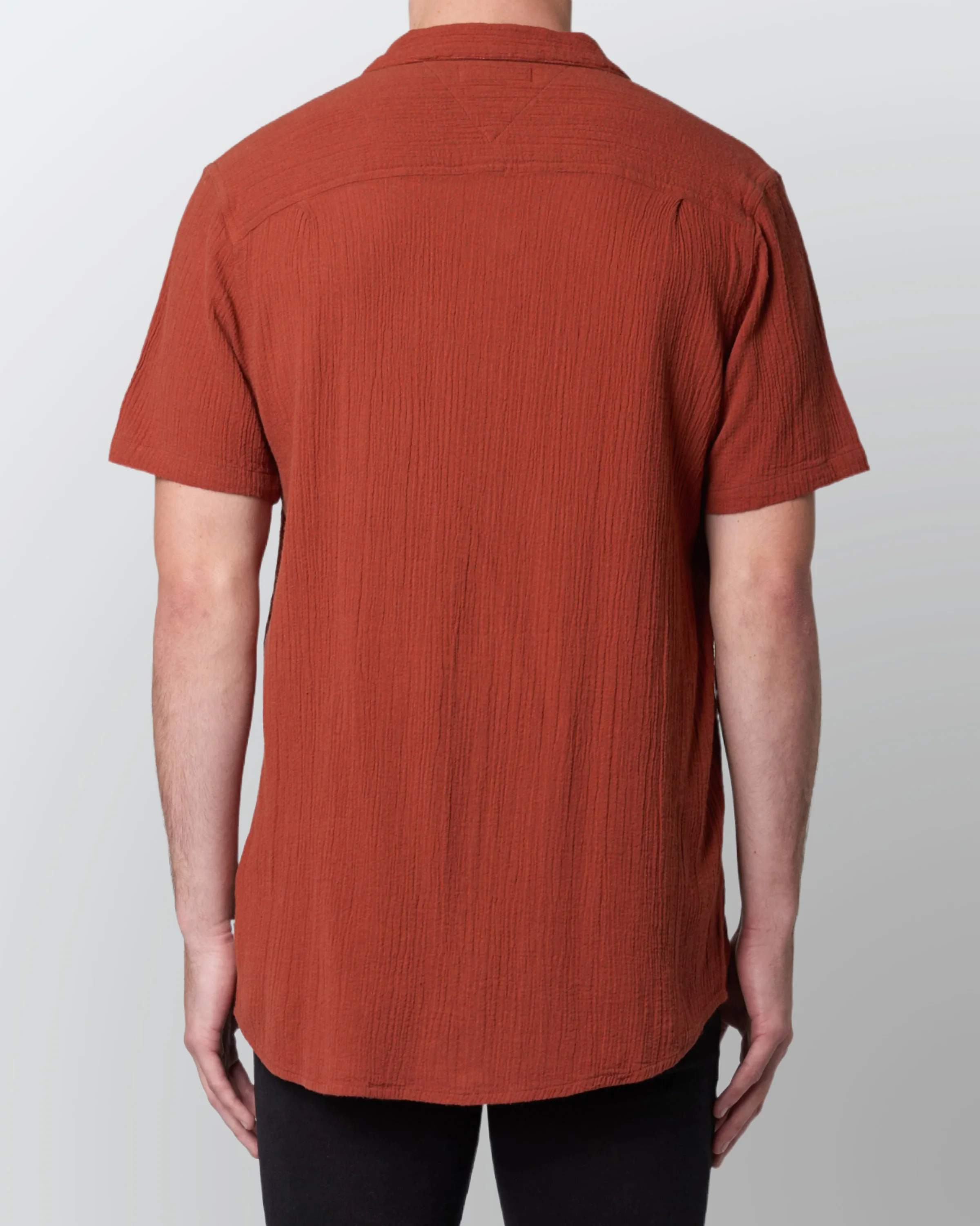 ROLLAS Mens Bon Crepe Short Sleeve Shirt - Burnt Sunset - Image 2