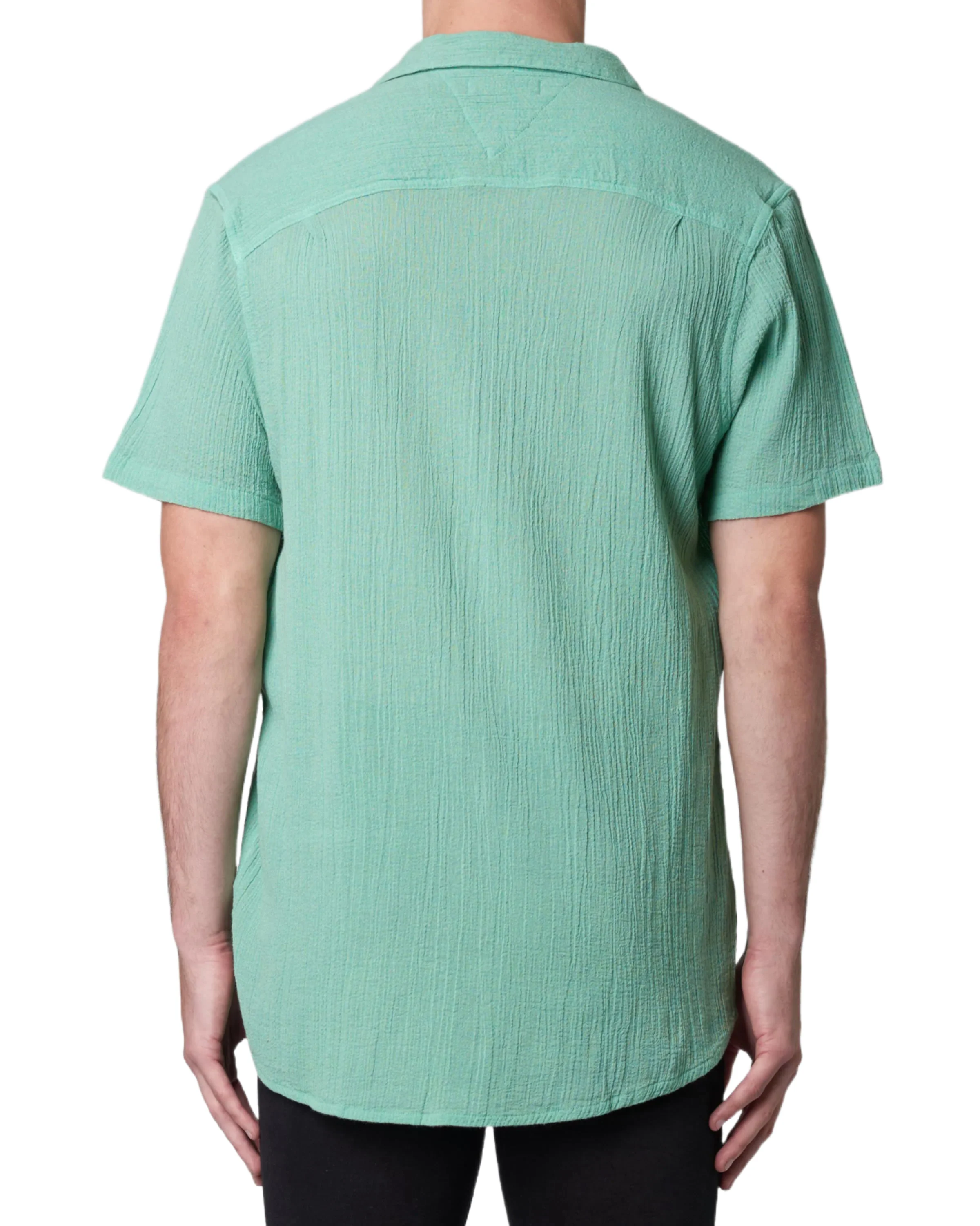 ROLLAS Mens Bon Crepe Short Sleeve Shirt - Sea Foam - Image 2