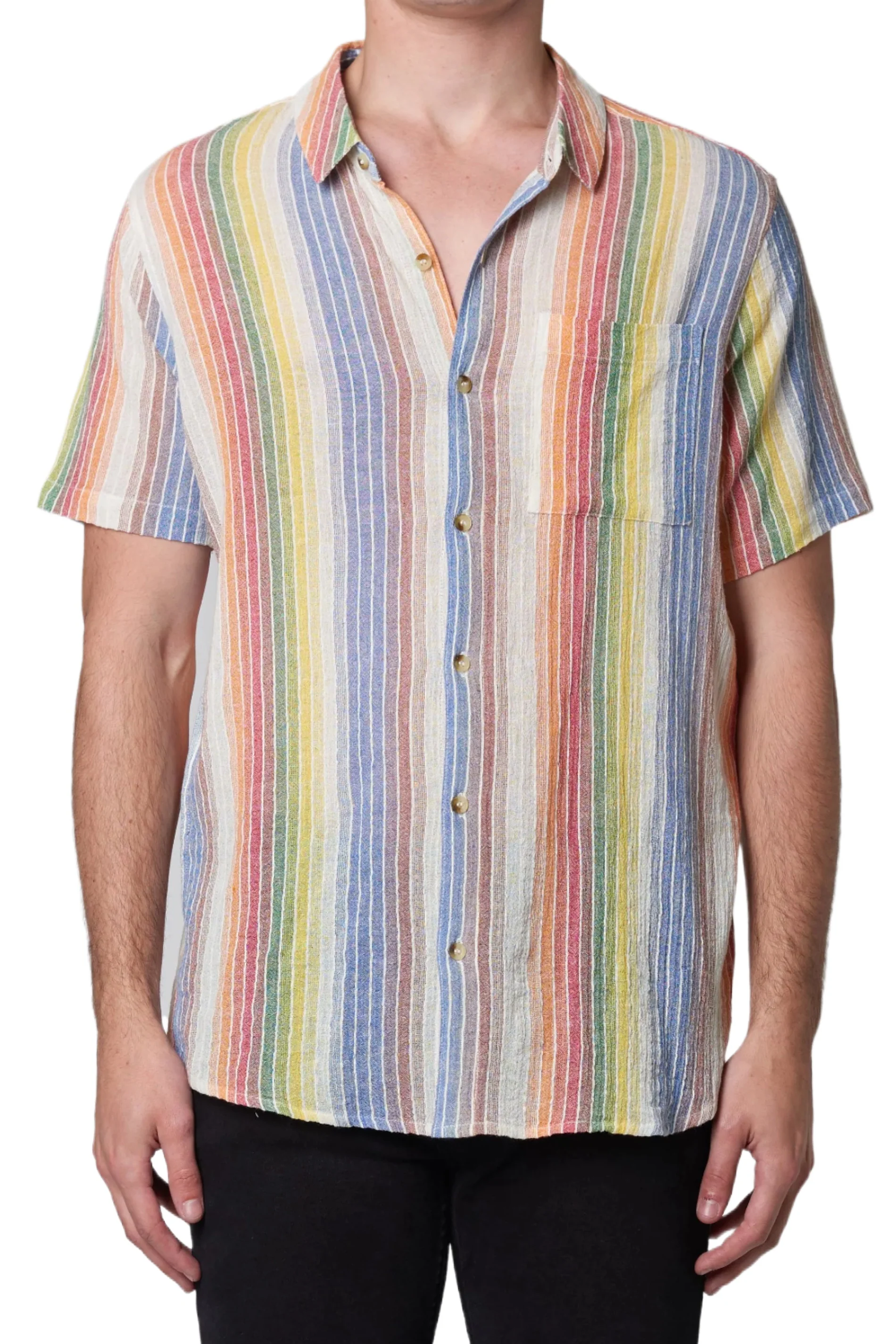ROLLAS Mens Bon Shroom Stripe Short Sleeve Shirt - Multi - Image 2