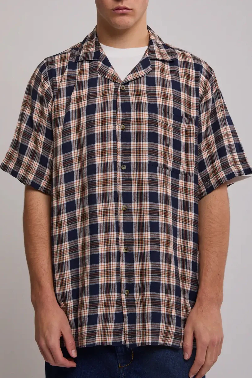 ROLLAS Mens Bowler Check Weave Short Sleeve Shirt - Multi - Image 2