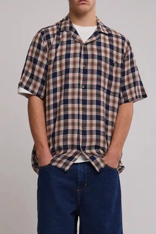 ROLLAS Mens Bowler Check Weave Short Sleeve Shirt - Multi - Image 3