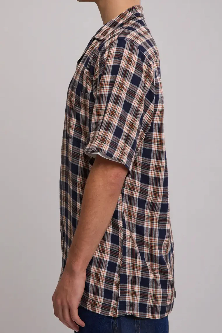 ROLLAS Mens Bowler Check Weave Short Sleeve Shirt - Multi - Image 5