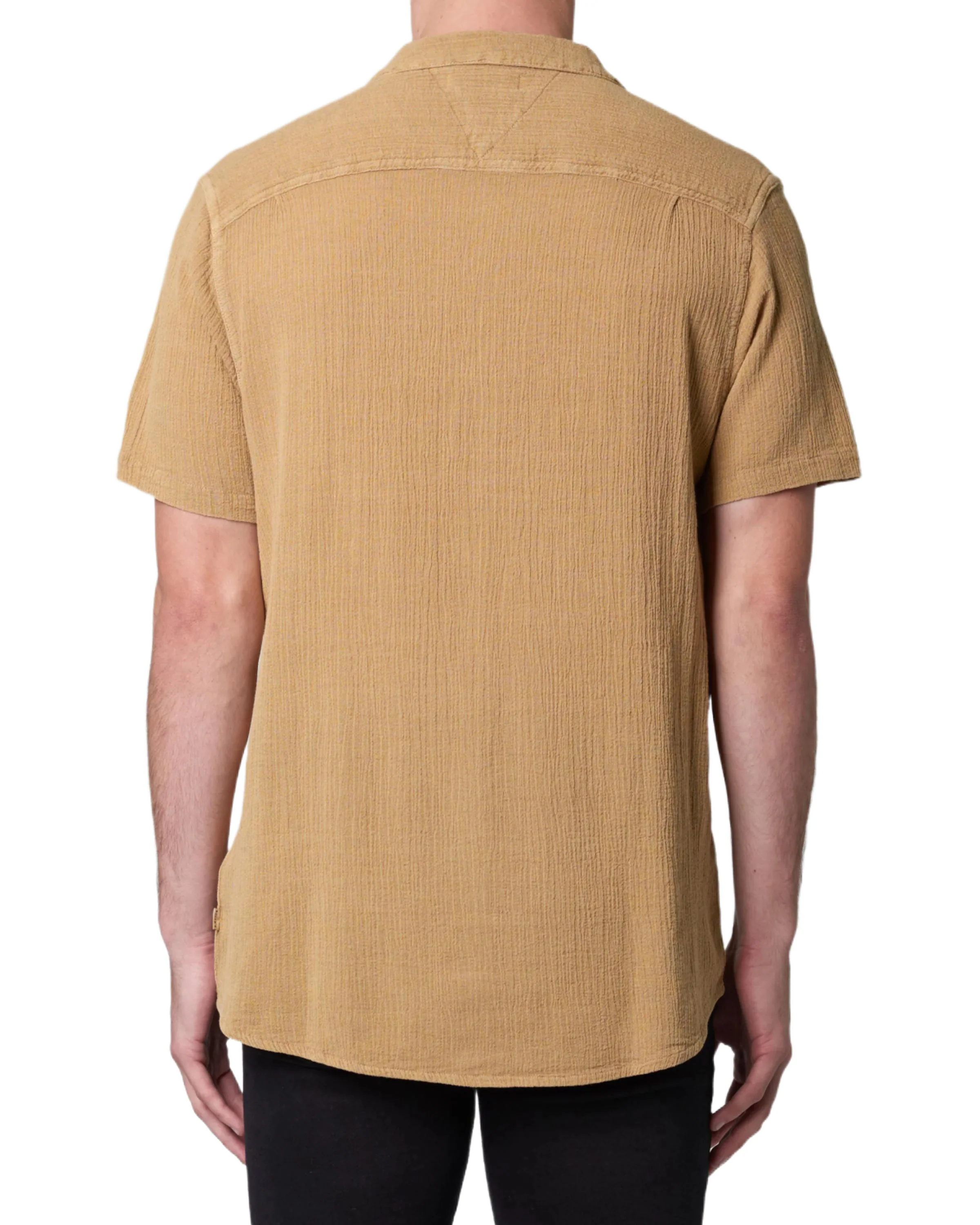 ROLLAS Mens Bowler Knit Short Sleeve Shirt - Gold - Image 2