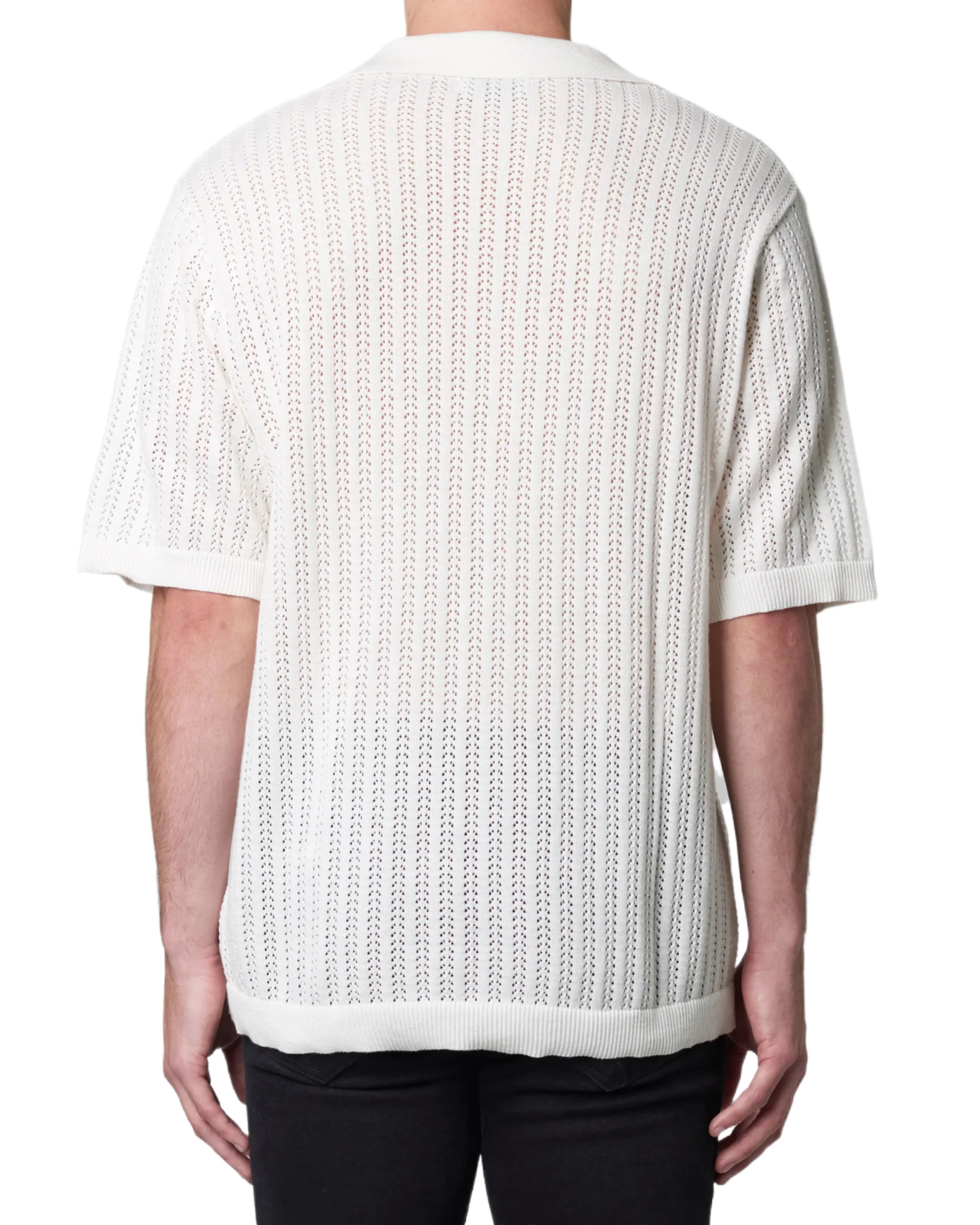 ROLLAS Mens Bowler Knit Short Sleeve Shirt - White - Image 2
