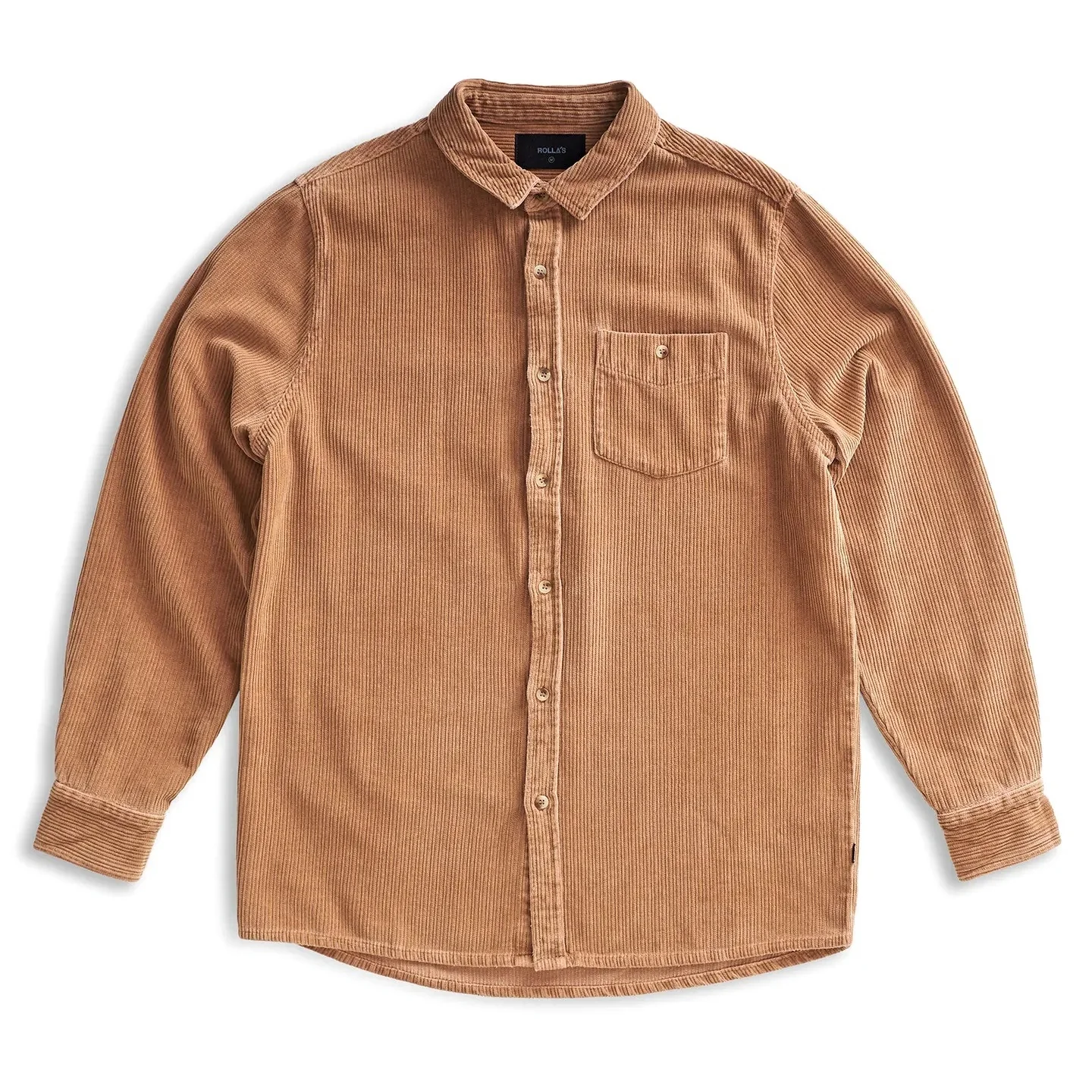 ROLLAS Mens Men at Work Fat Cord Shirt Tobacco Cord - Image 4