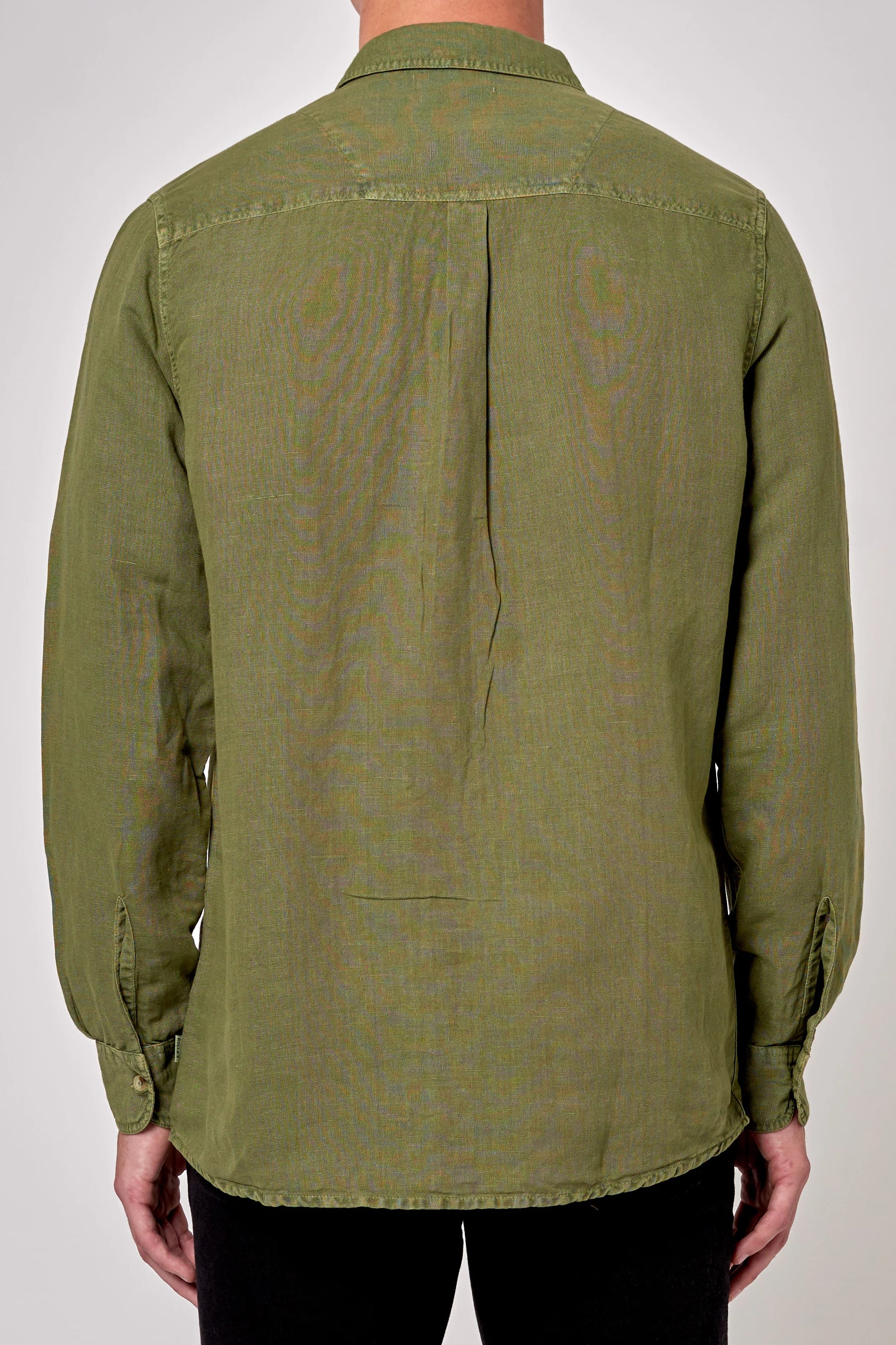 ROLLAS Mens Men At Work Long Sleeve Hemp Shirt - Olive - Image 2
