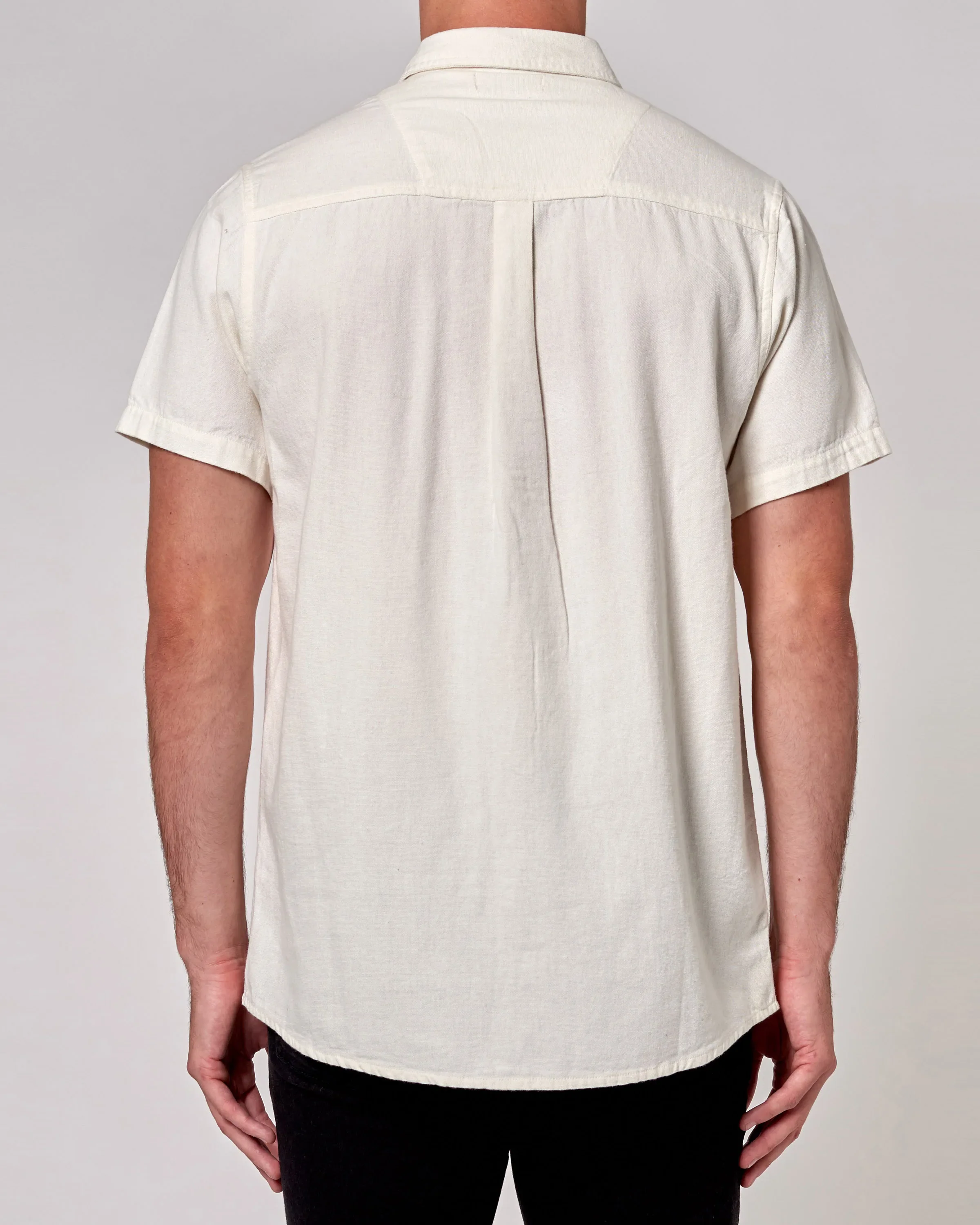 ROLLAS Mens Men At Work Short Sleeve Oxford Shirt - White - Image 2