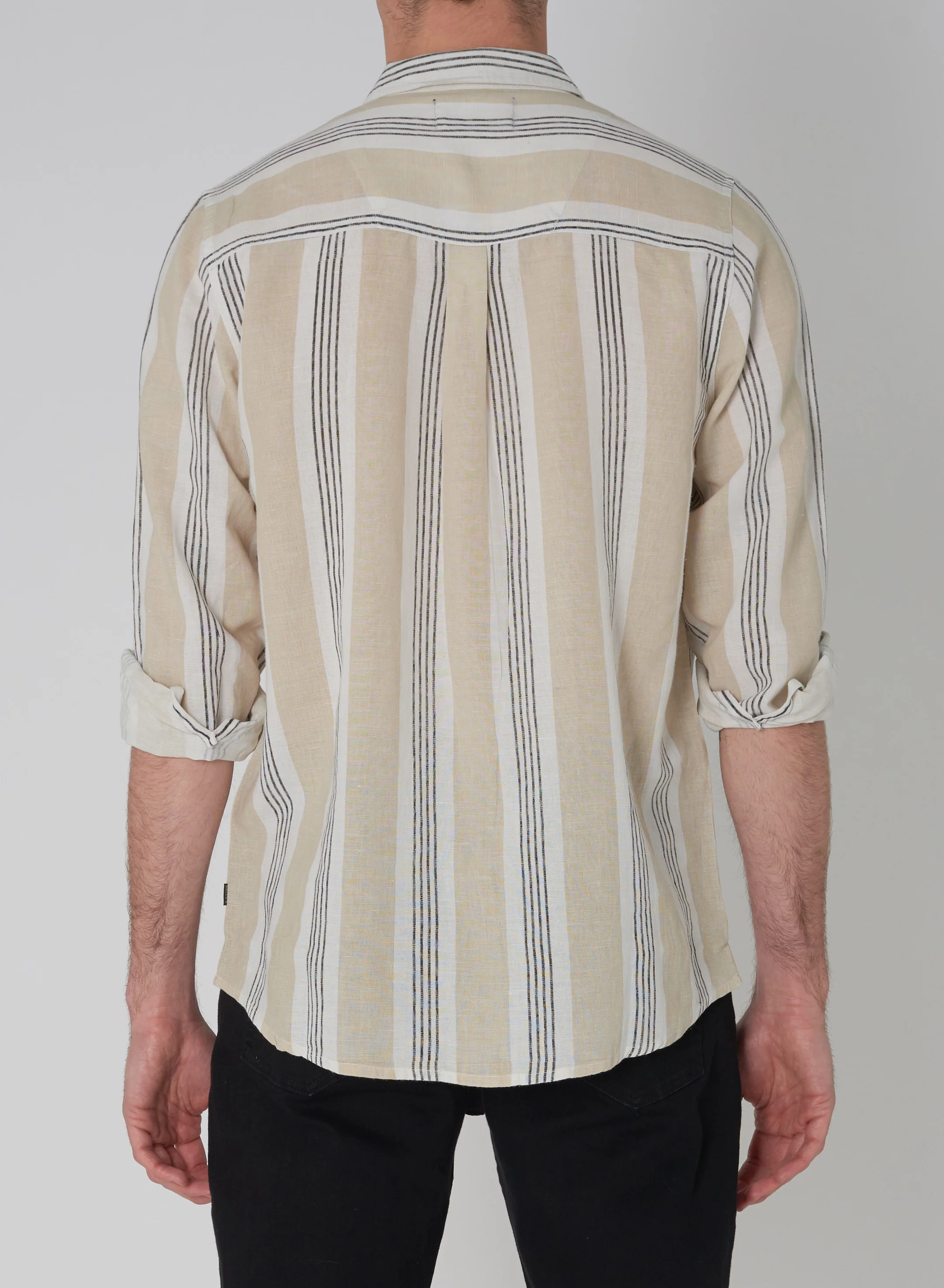 Rollas MENS MEN AT WORK STRIPE SHIRT - NATURAL - Image 2