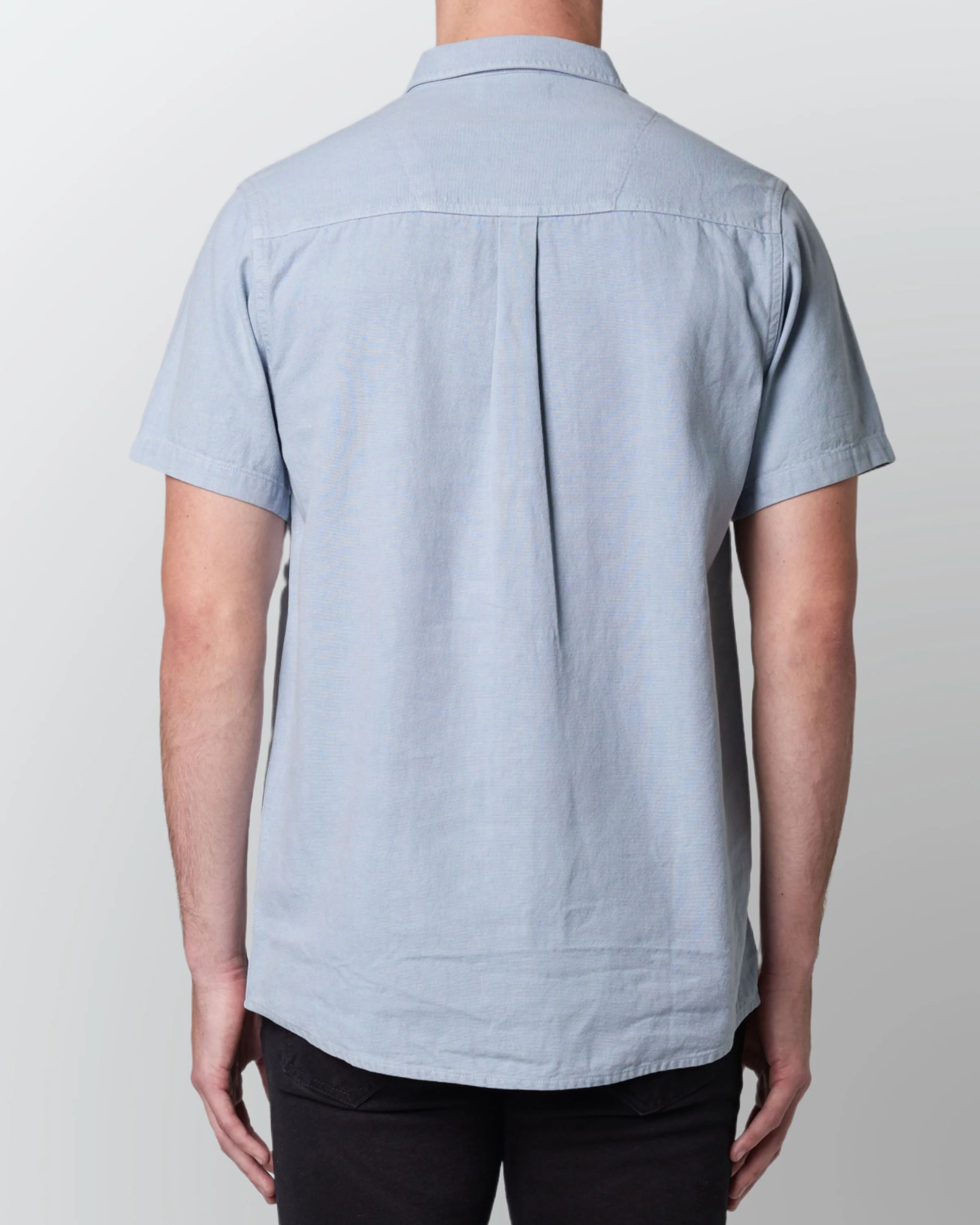 ROLLAS Mens Oxford Short Sleeve Shirt - Sky Blue - Image 2