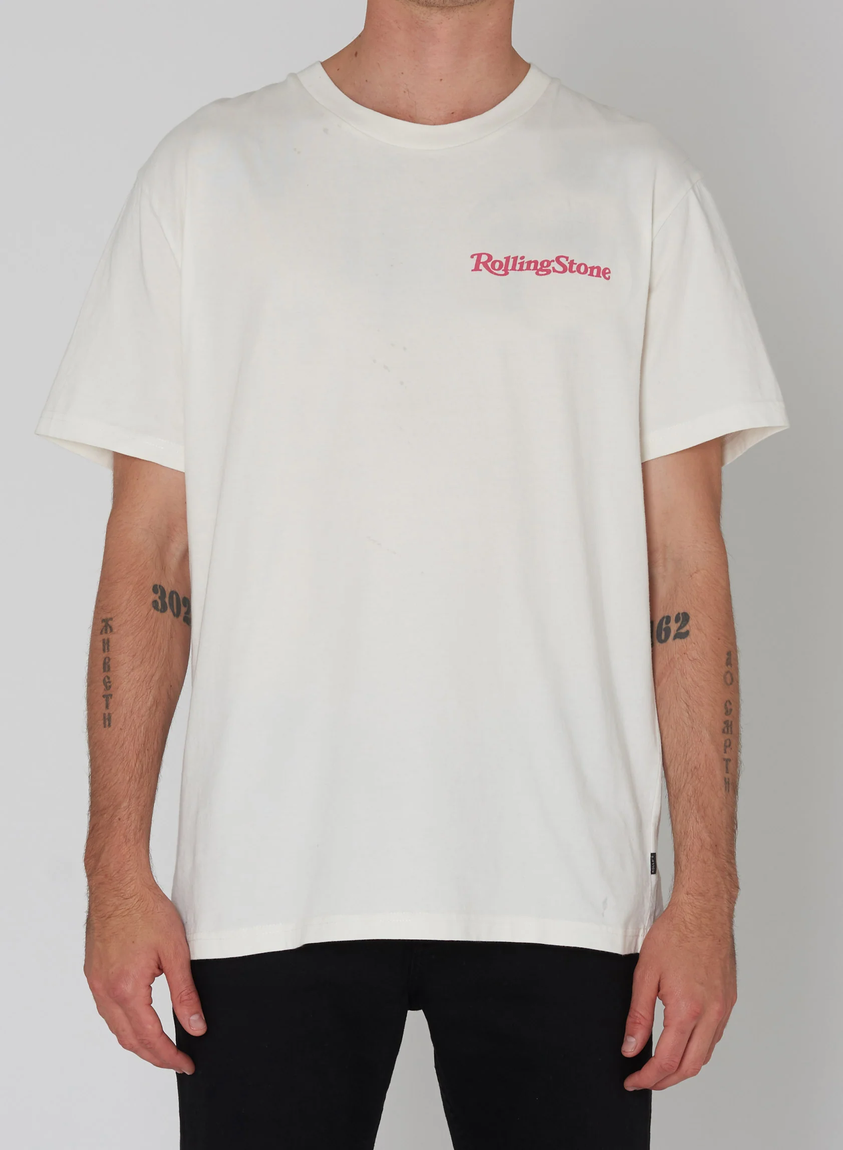 ROLLAS Mens Rolling Stone 80 Cover Tee - Vintage White - Image 2