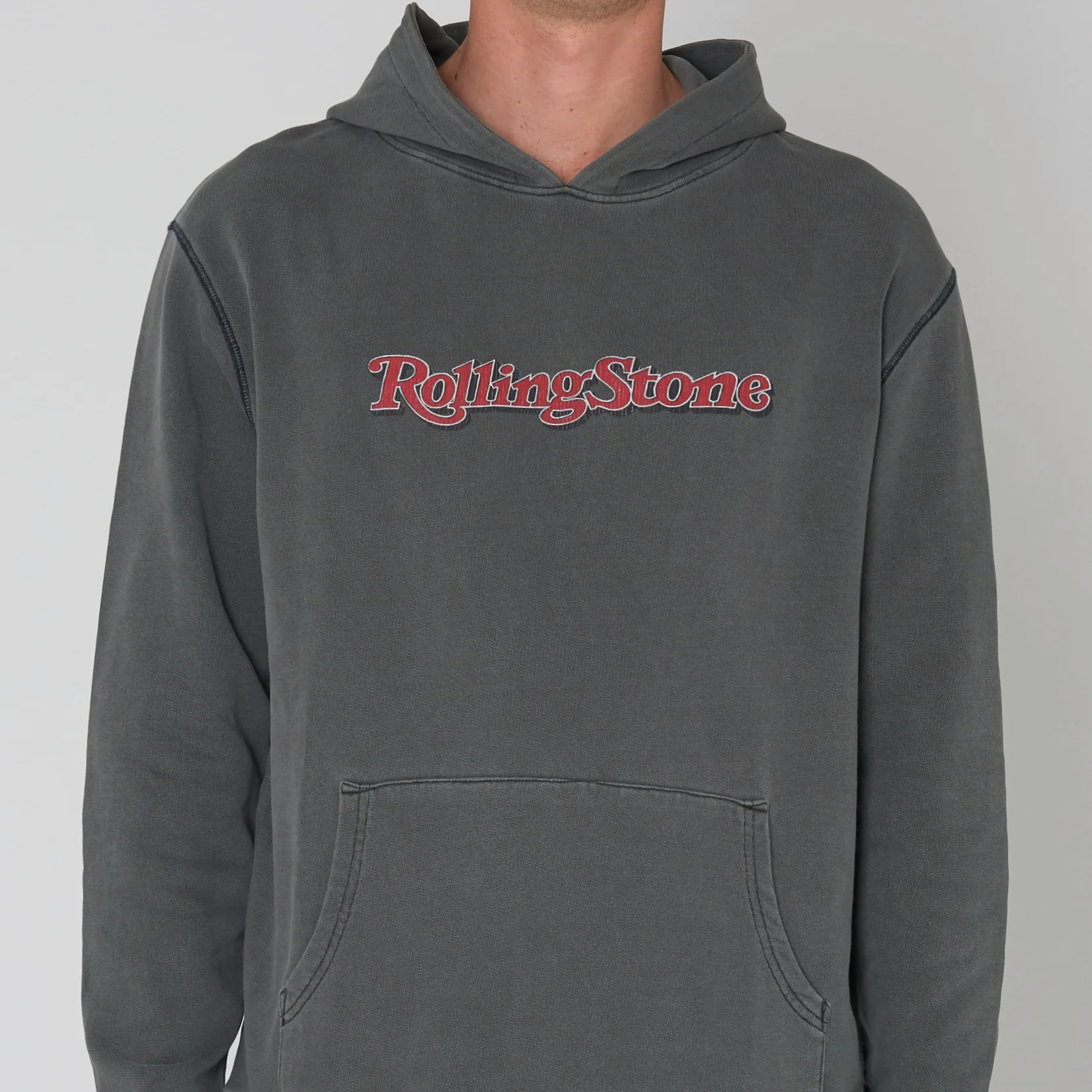 ROLLAS Mens Rolling Stone Hoodie - Washed Black - Image 2