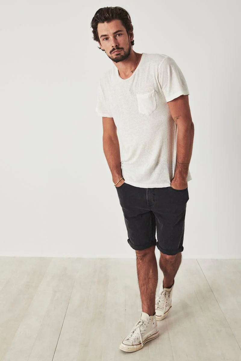 Rollas MENS TIM SLIM DENIM SHORT ROLLED - DEVIL BLACK - Image 2