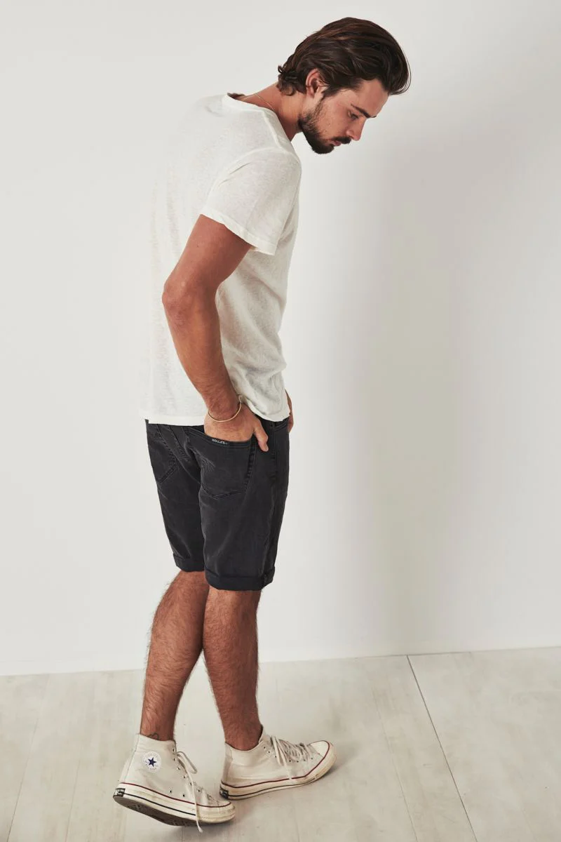 Rollas MENS TIM SLIM DENIM SHORT ROLLED - DEVIL BLACK - Image 4