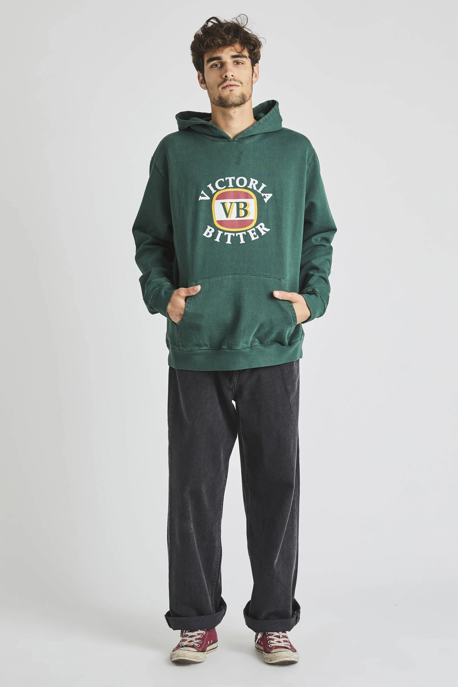 Rollas MENS VICTORIA BITTER HOODIE - TRADE GREEN - Image 3