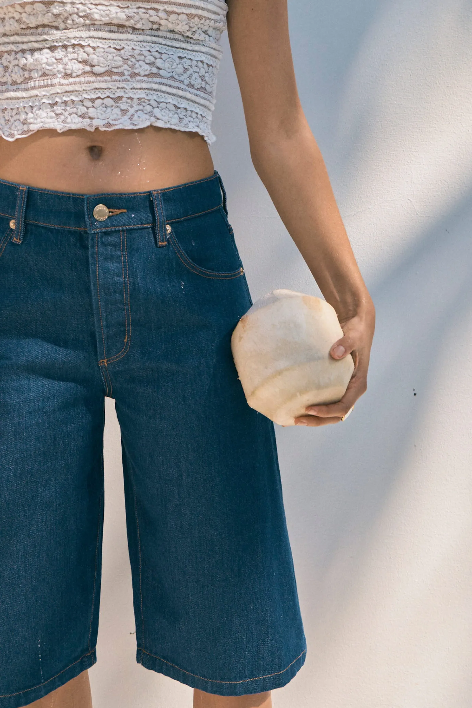 ROLLA'S Womens Charlotte Denim Culotte in Soho Blue - Image 2