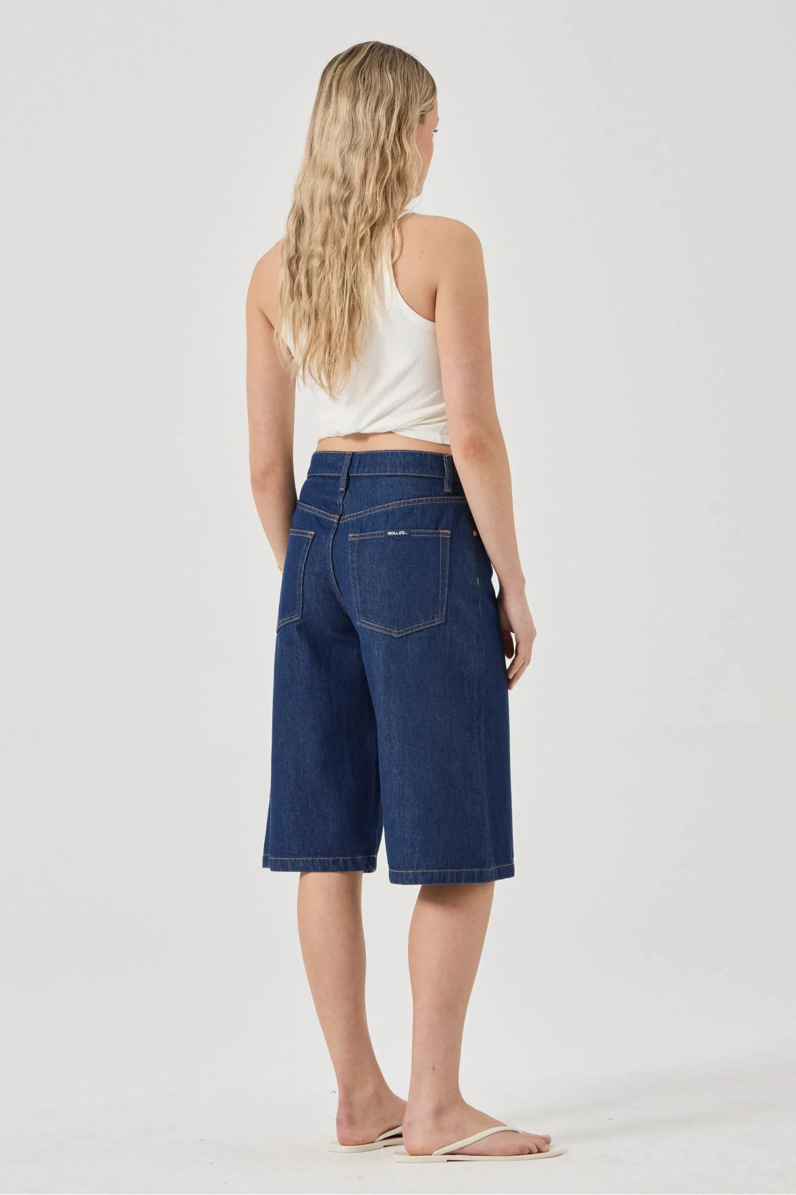 ROLLA'S Womens Charlotte Denim Culotte in Soho Blue - Image 5