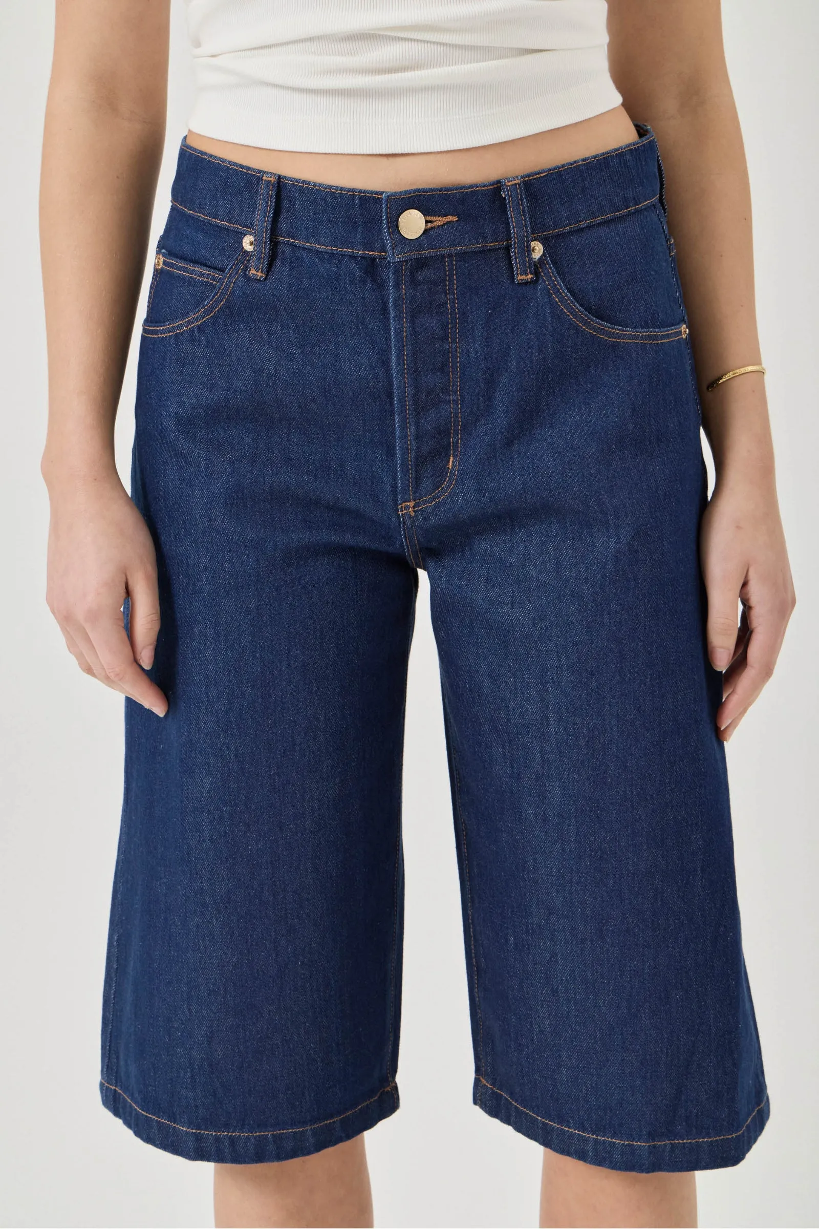 ROLLA'S Womens Charlotte Denim Culotte in Soho Blue - Image 6