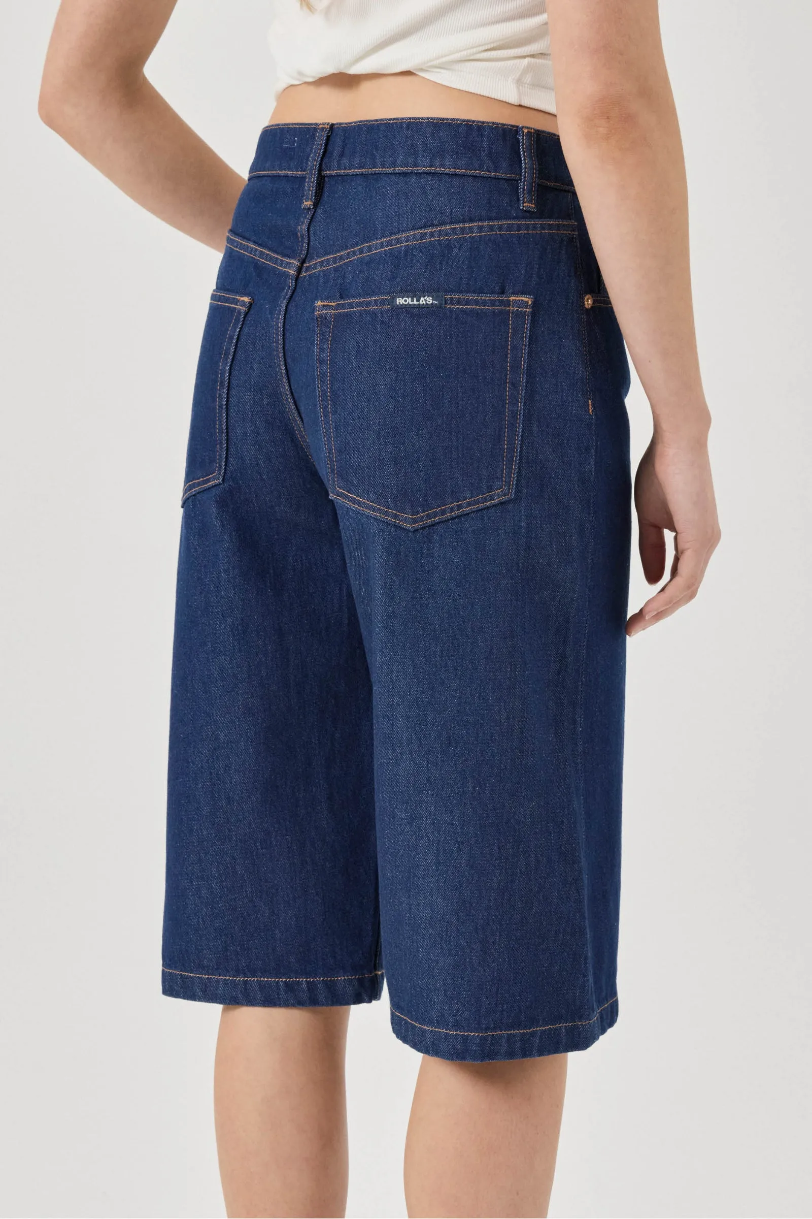 ROLLA'S Womens Charlotte Denim Culotte in Soho Blue - Image 7