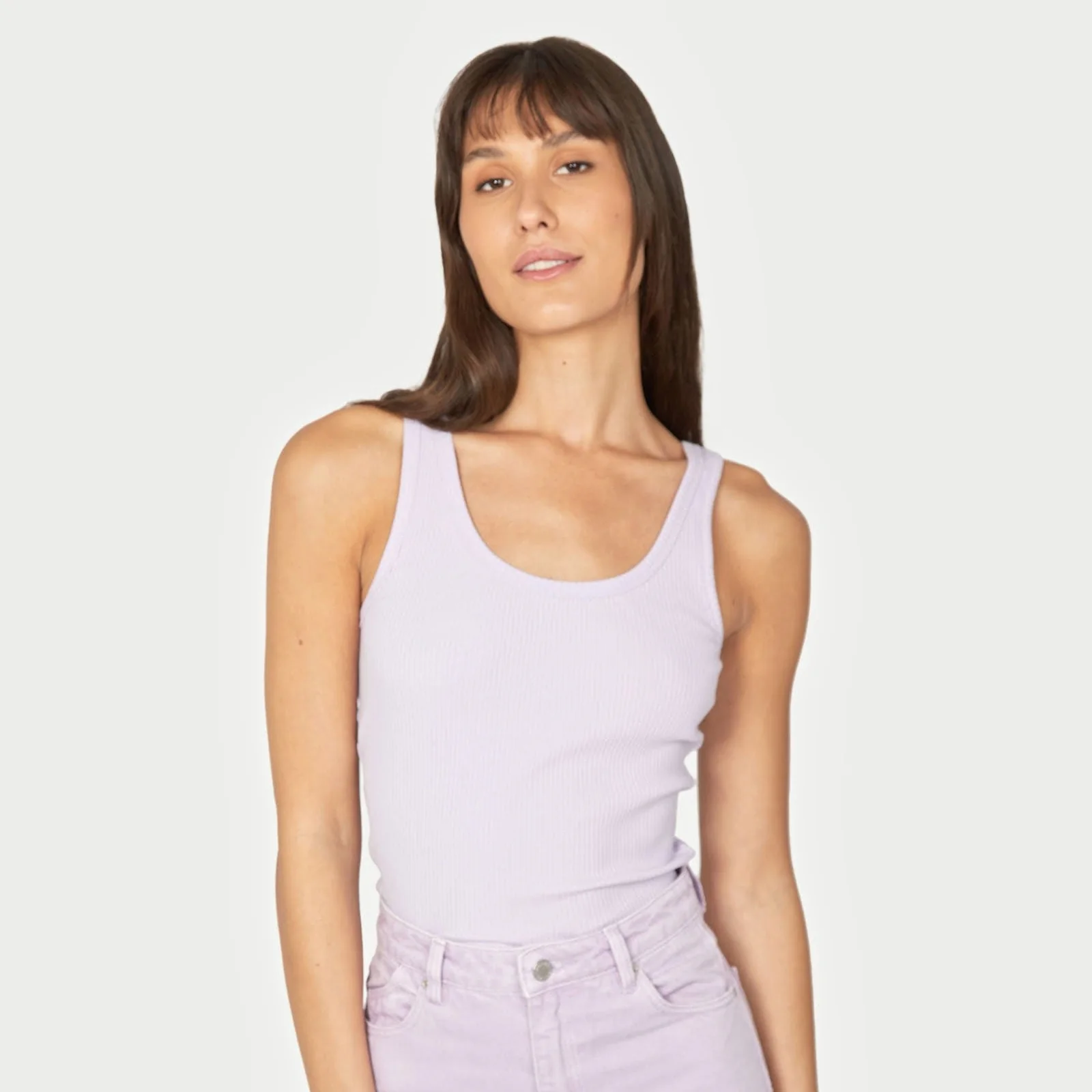ROLLAS Womens Classic Rib Tank - Lavender - Image 3