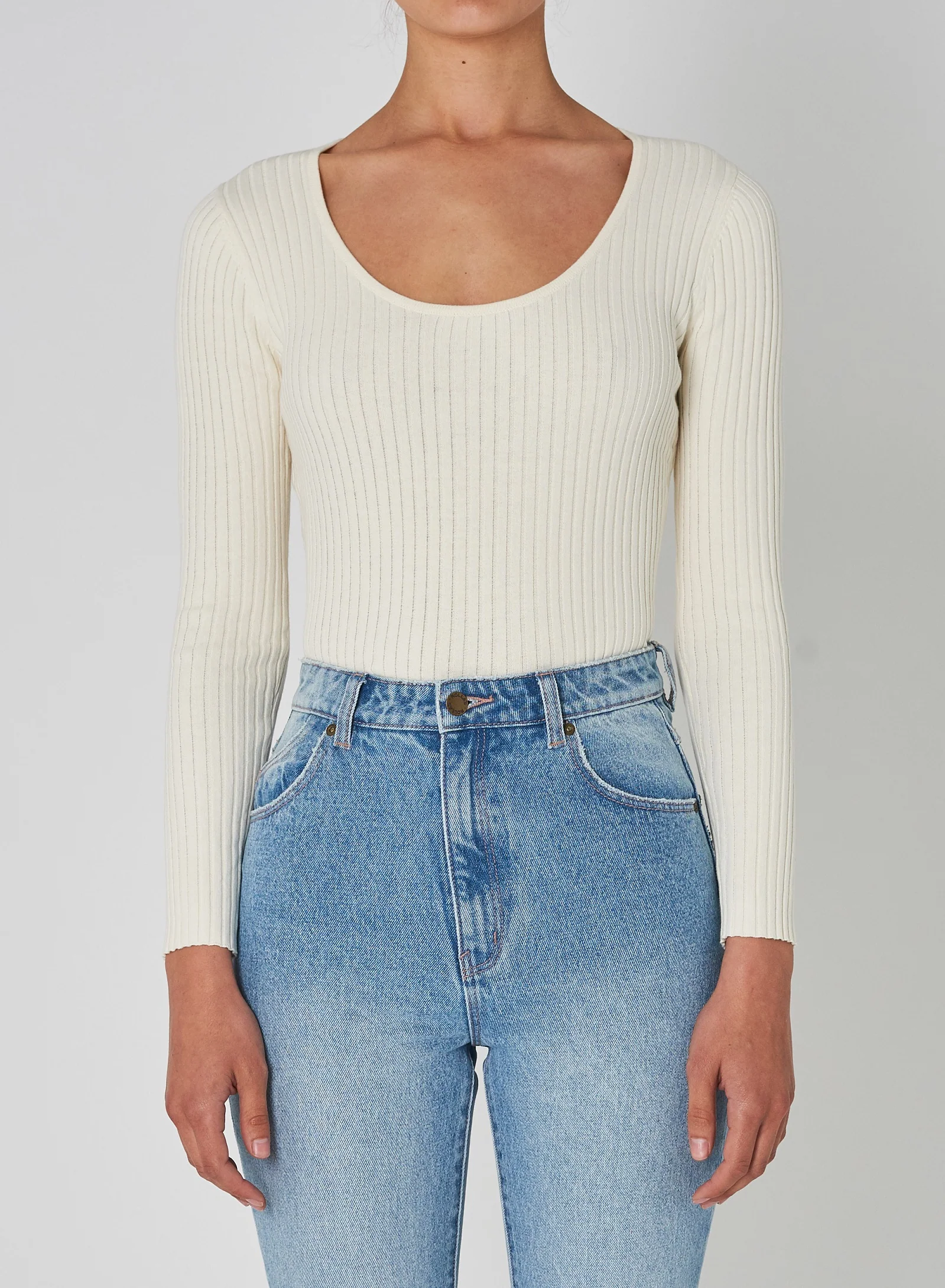 Rollas WOMENS CLASSIC RIB TOP - OFF WHITE - Image 6