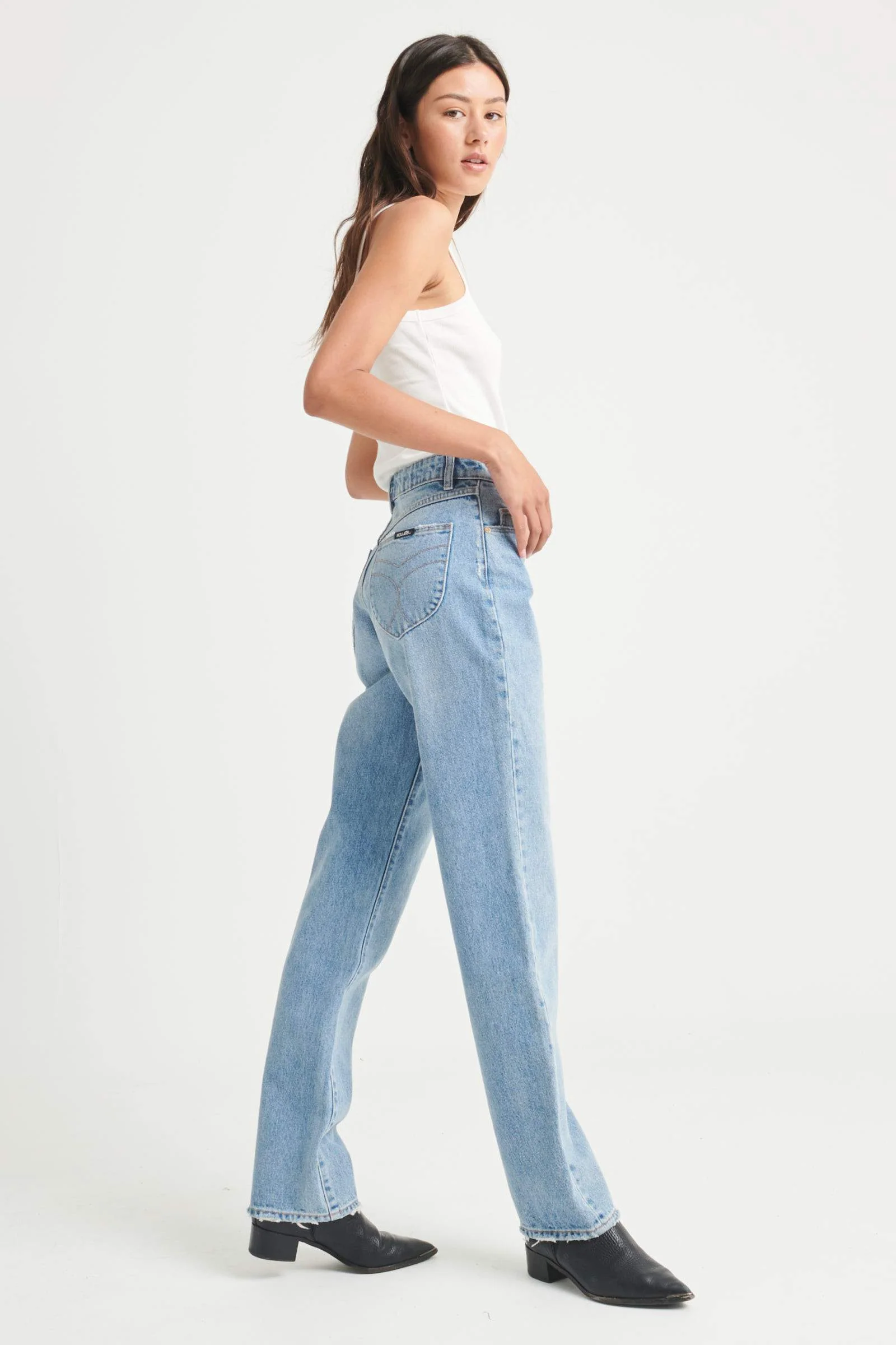 ROLLAS Womens Classic Straight Jeans 90's Blue - Image 13