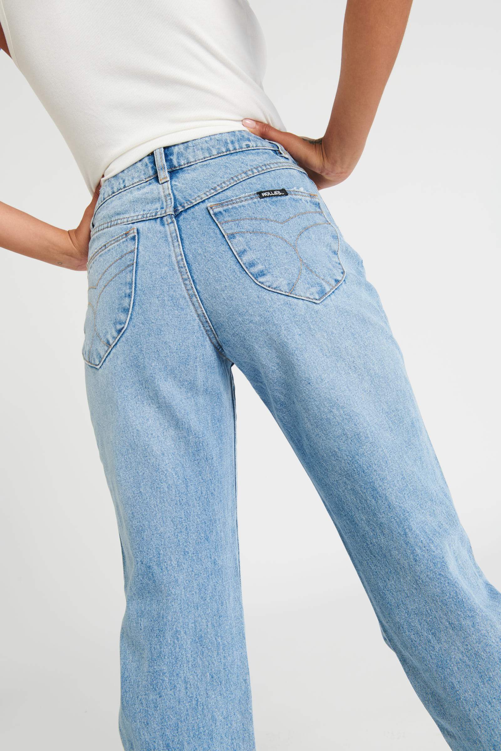 ROLLAS Womens Classic Straight Jeans 90's Blue - Image 18