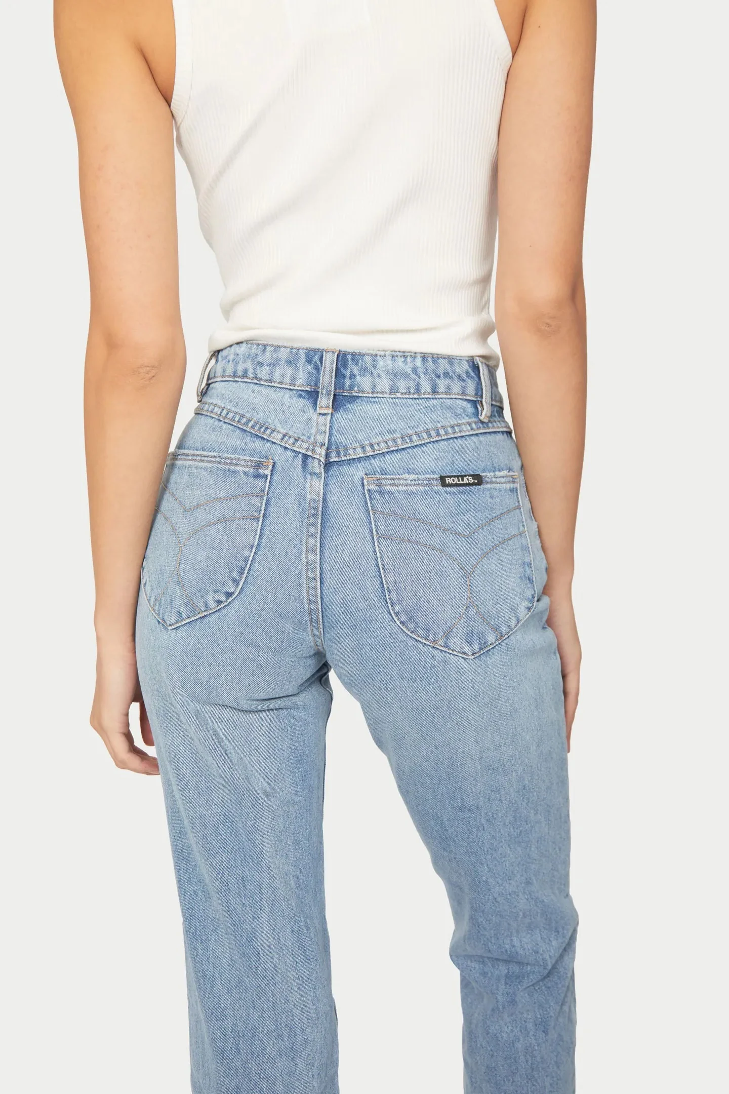 ROLLAS Womens Classic Straight Jeans 90's Blue - Image 3