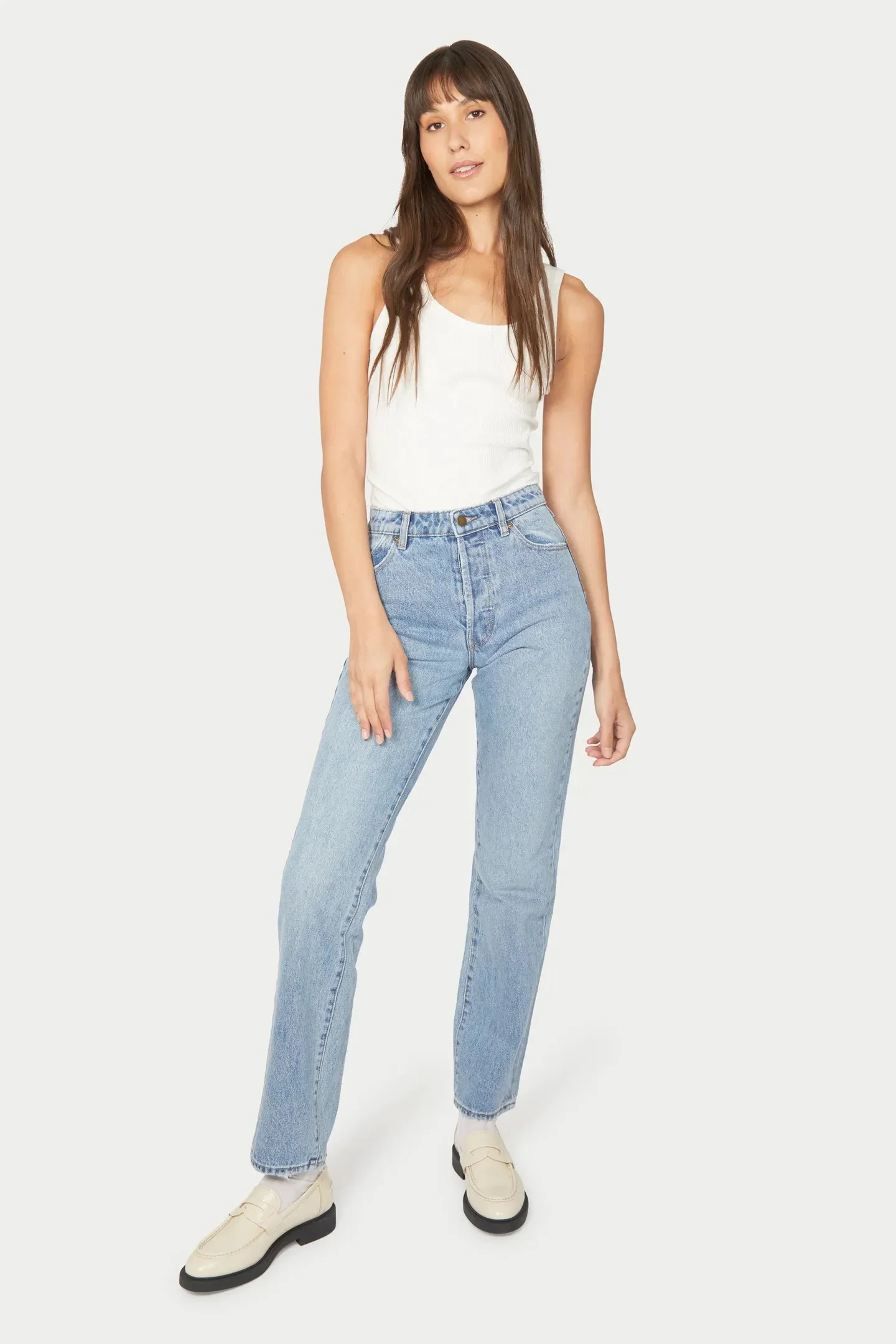 ROLLAS Womens Classic Straight Jeans 90's Blue - Image 4