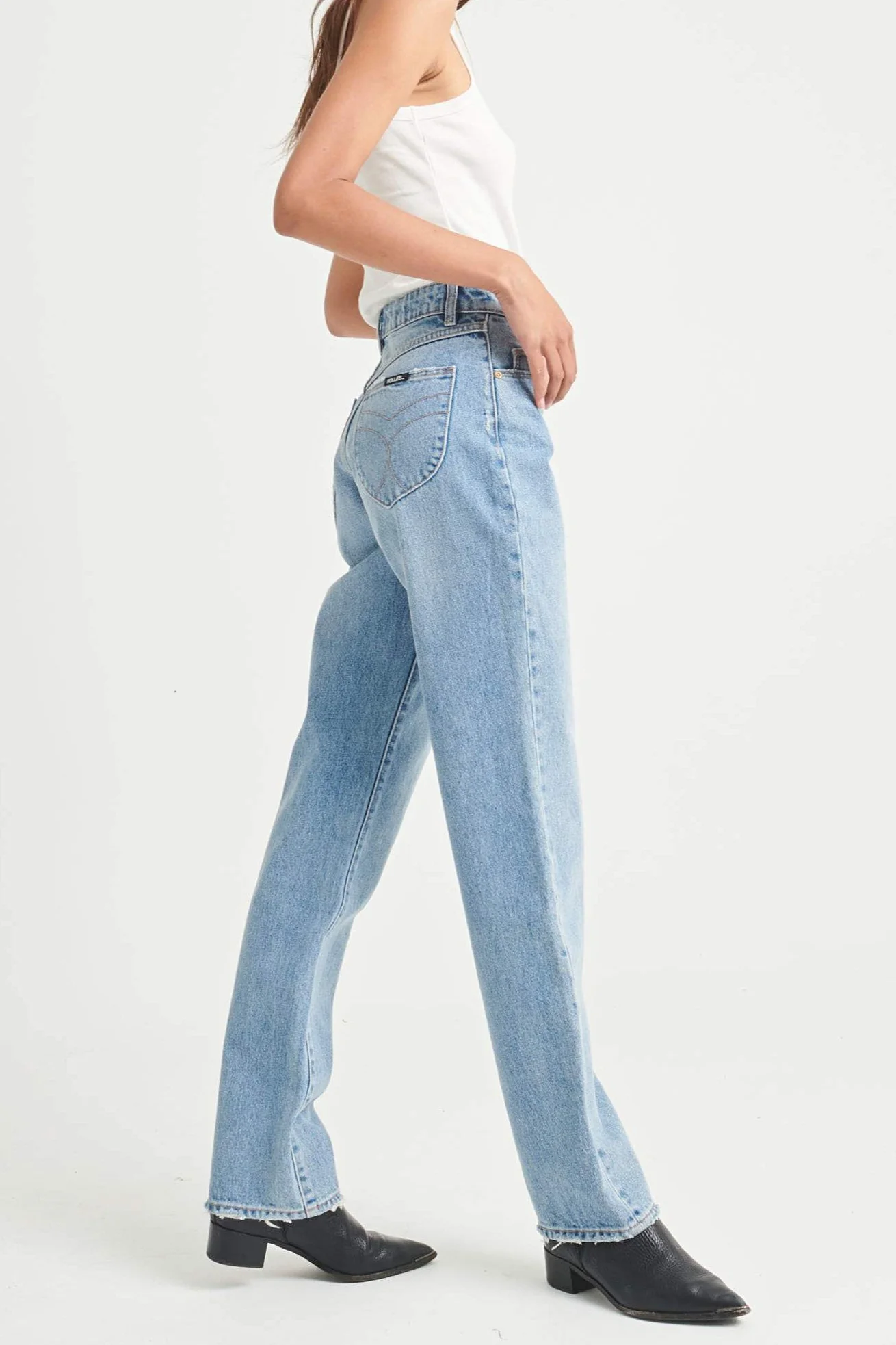 ROLLAS Womens Classic Straight Jeans 90's Blue - Image 7