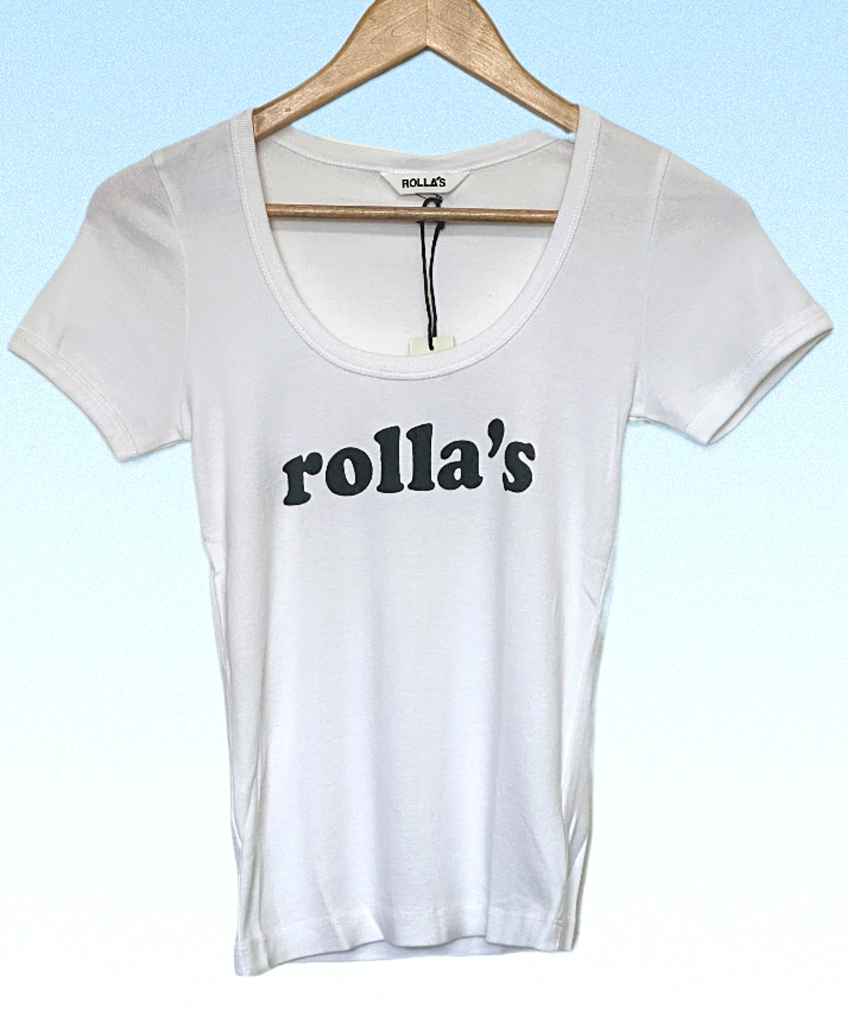 ROLLAS Womens Disco Rib Tee - White - Image 2